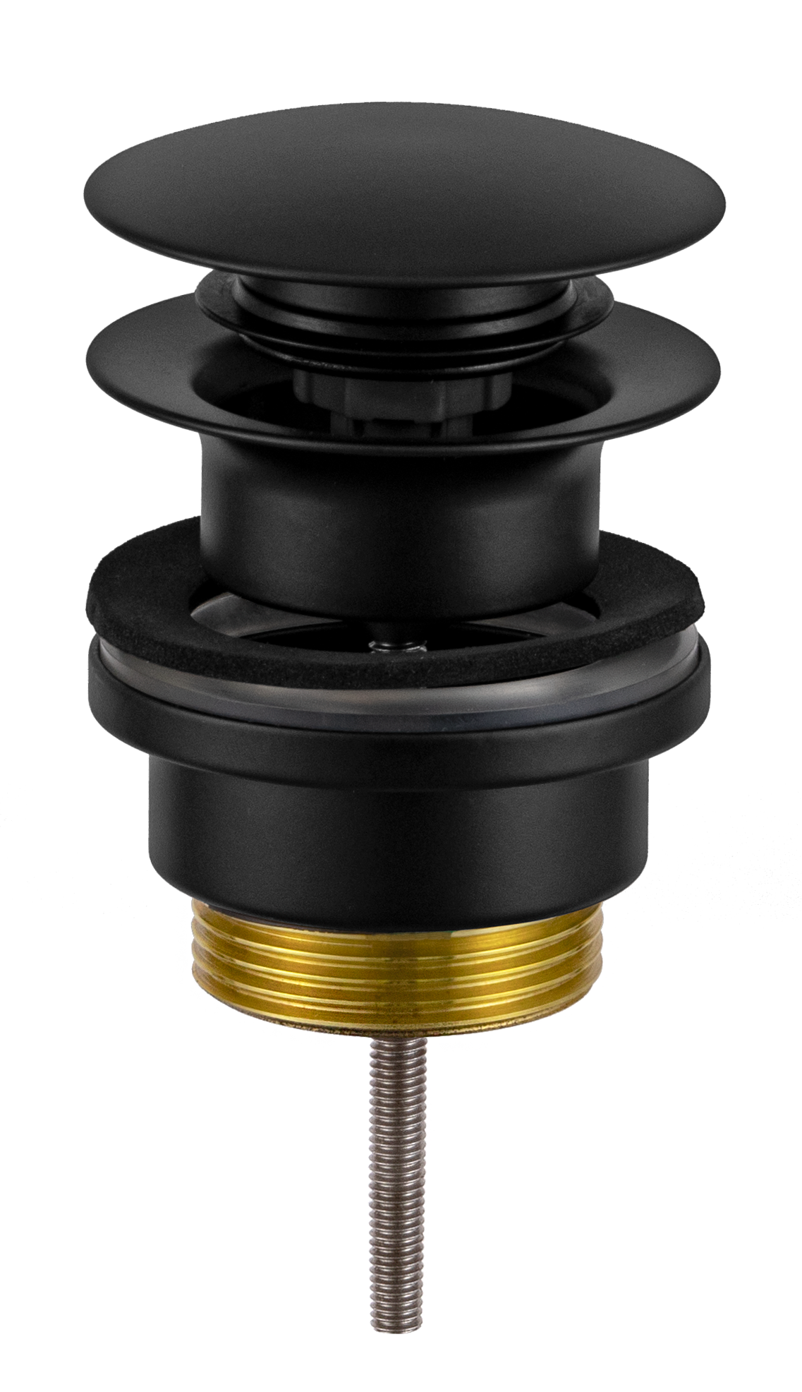 Донный клапан универсальный 1”1/4 Daniel A735R15, чёрный матовый