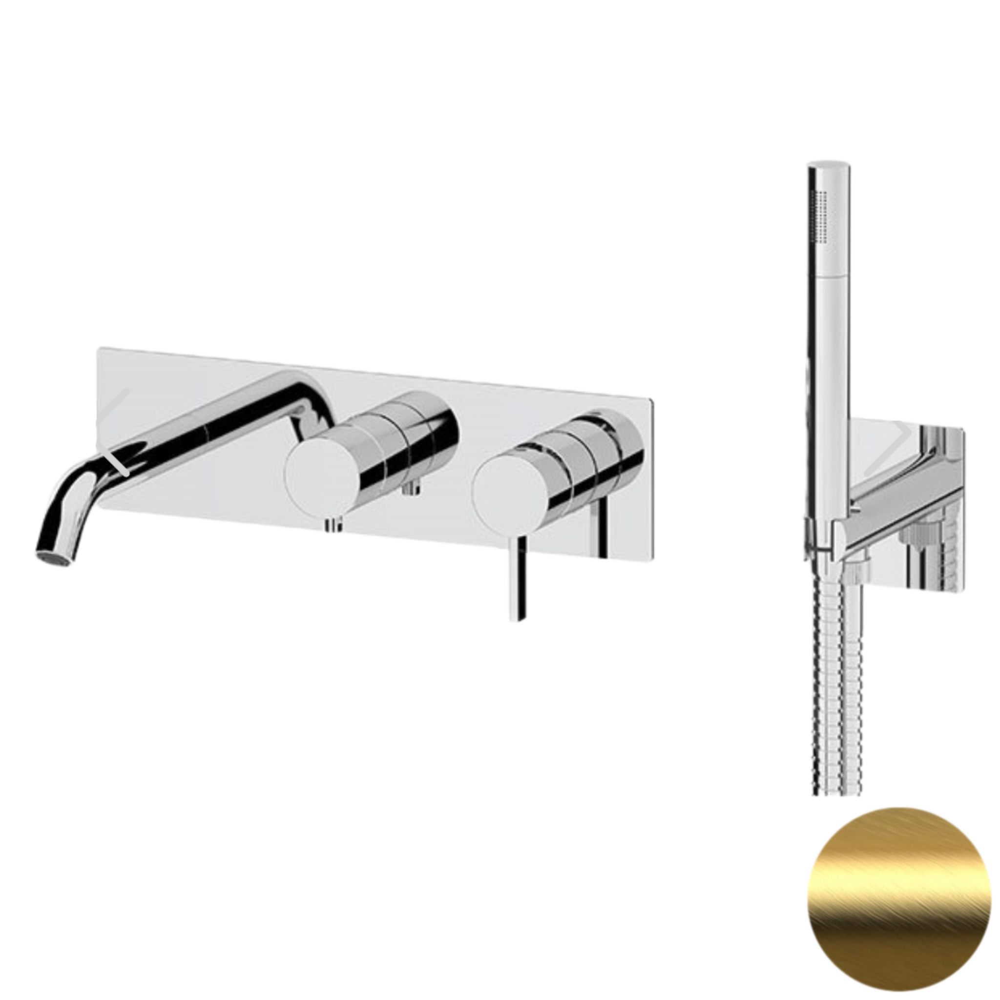 Смеситель для ванны Remer Metrica MC53D2WBBG, золото брашированное