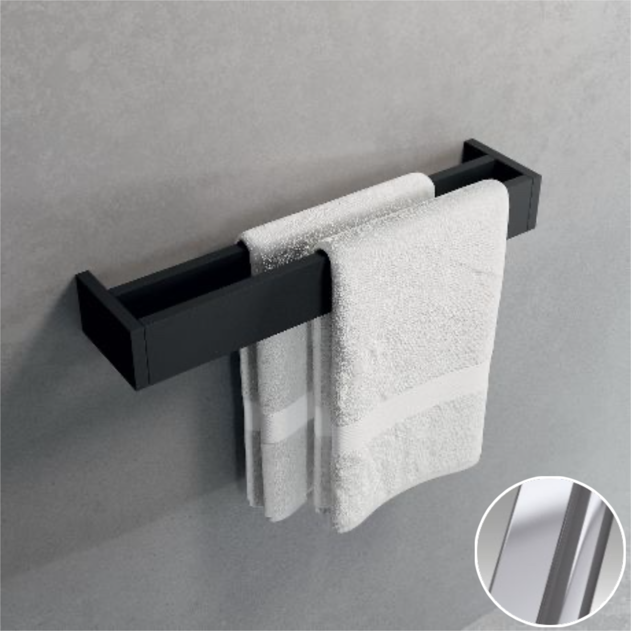 Полотенцедержатель двойной 45 см Novellini Frame R90AKFPS0245-B, цвет Silver