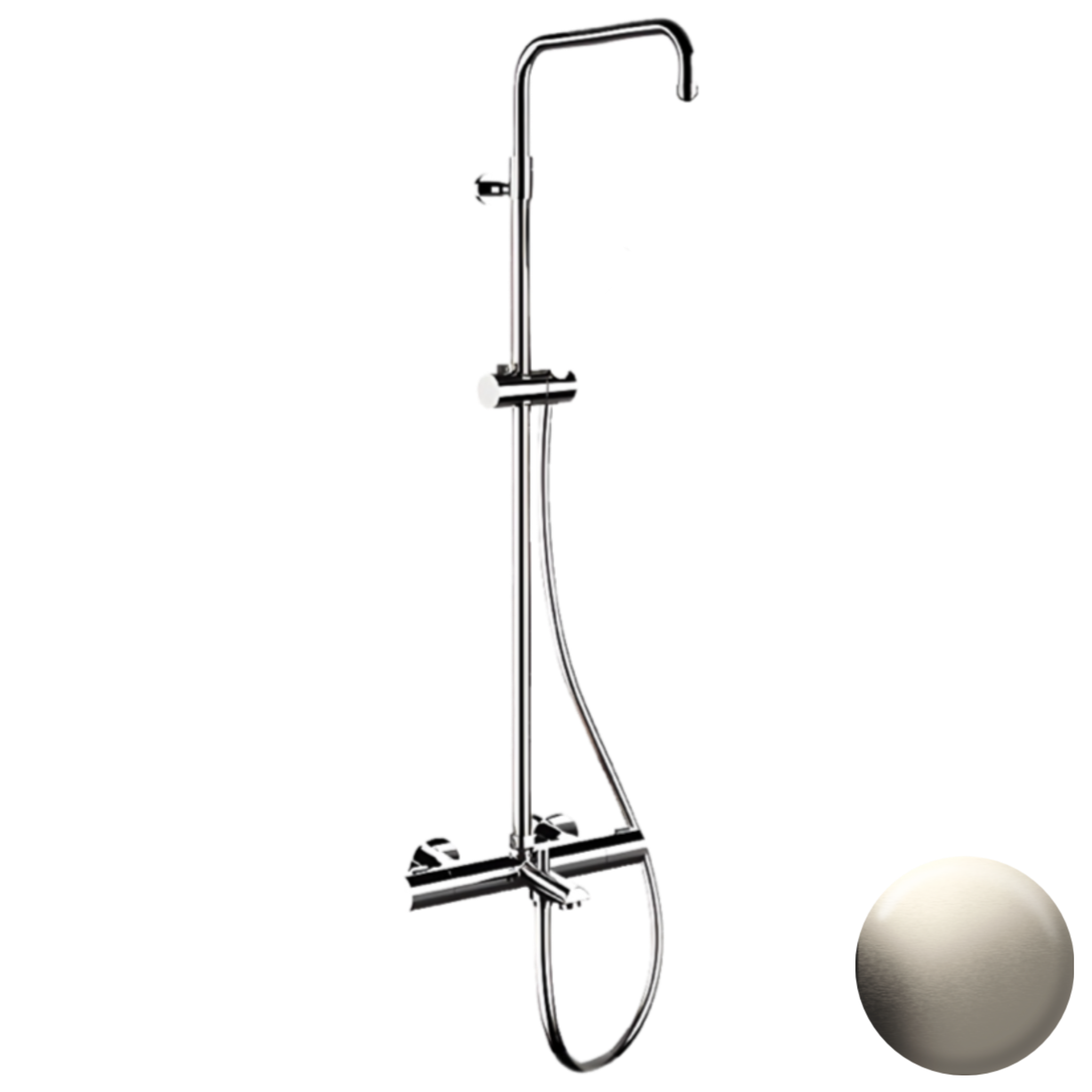 Душевая система термостатическая с изливом Remer Elegance EQ34ASSDXV, сталь