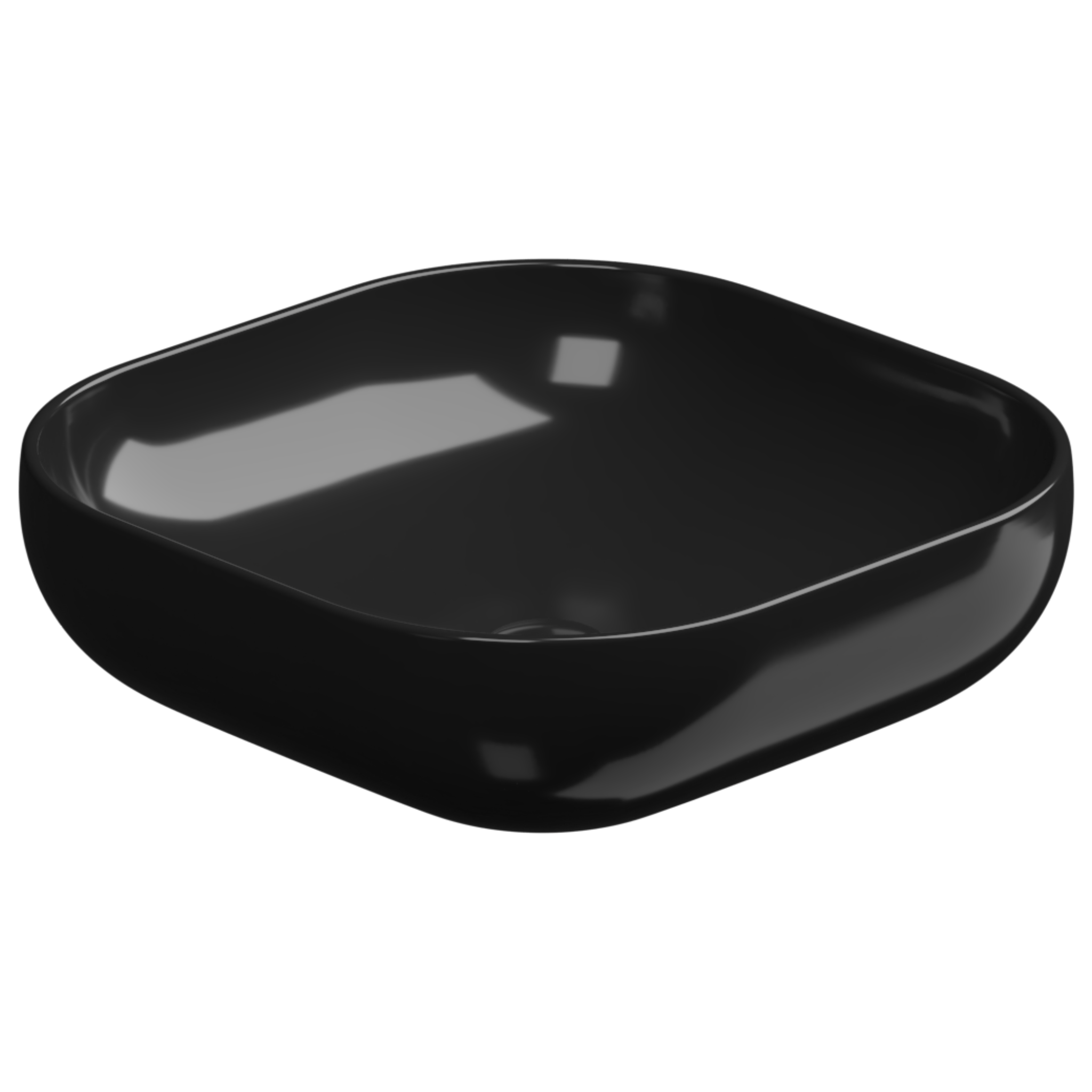 Раковина накладная 45 см GSG Ceramic Design Easy EALAVQU45002, черный глянцевый
