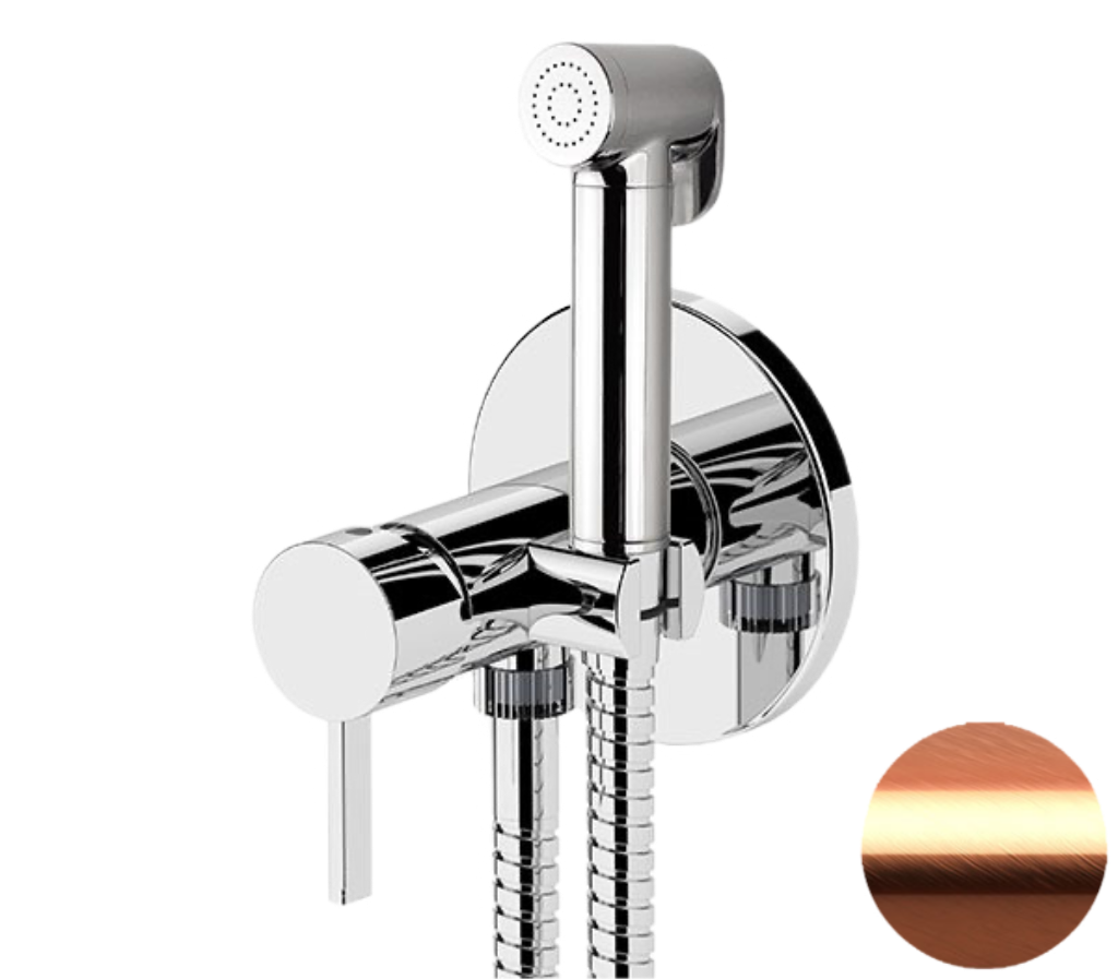 Гигиенический душ со смесителем Remer Metrica MC65WRP, медь брашированная