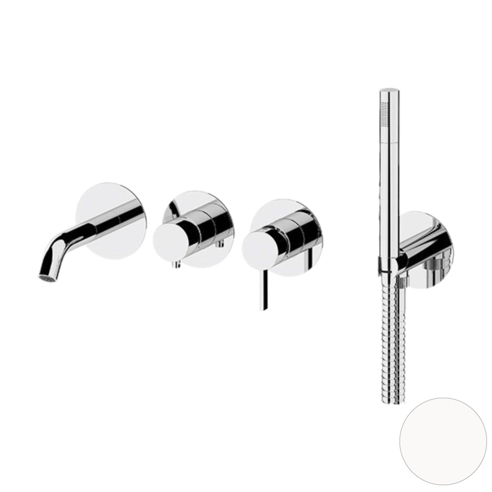 Смеситель для ванны Remer Metrica MC53D2PWBBO, белый матовый