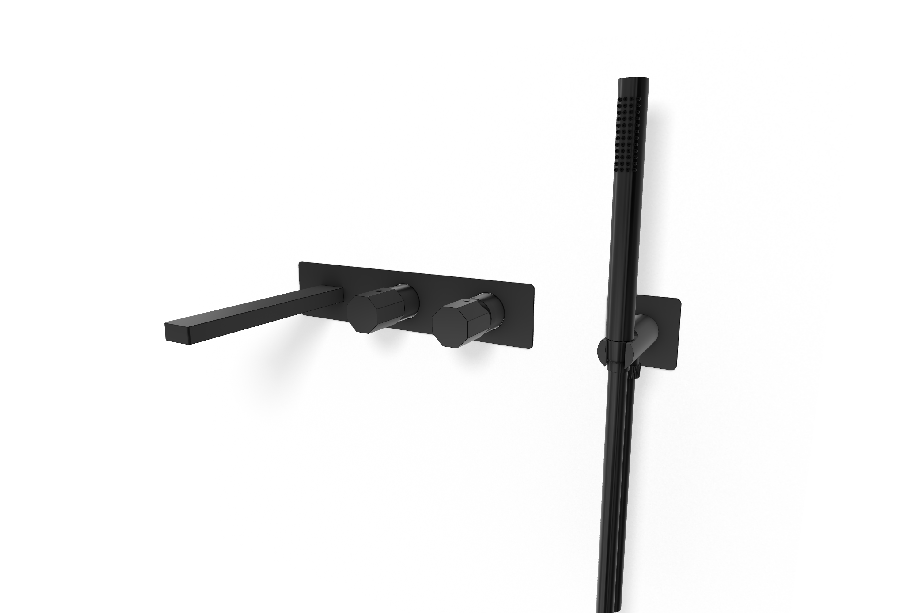 Смеситель для ванны Remer Ottagono ON53D2WBCFP, черный брашированный хром