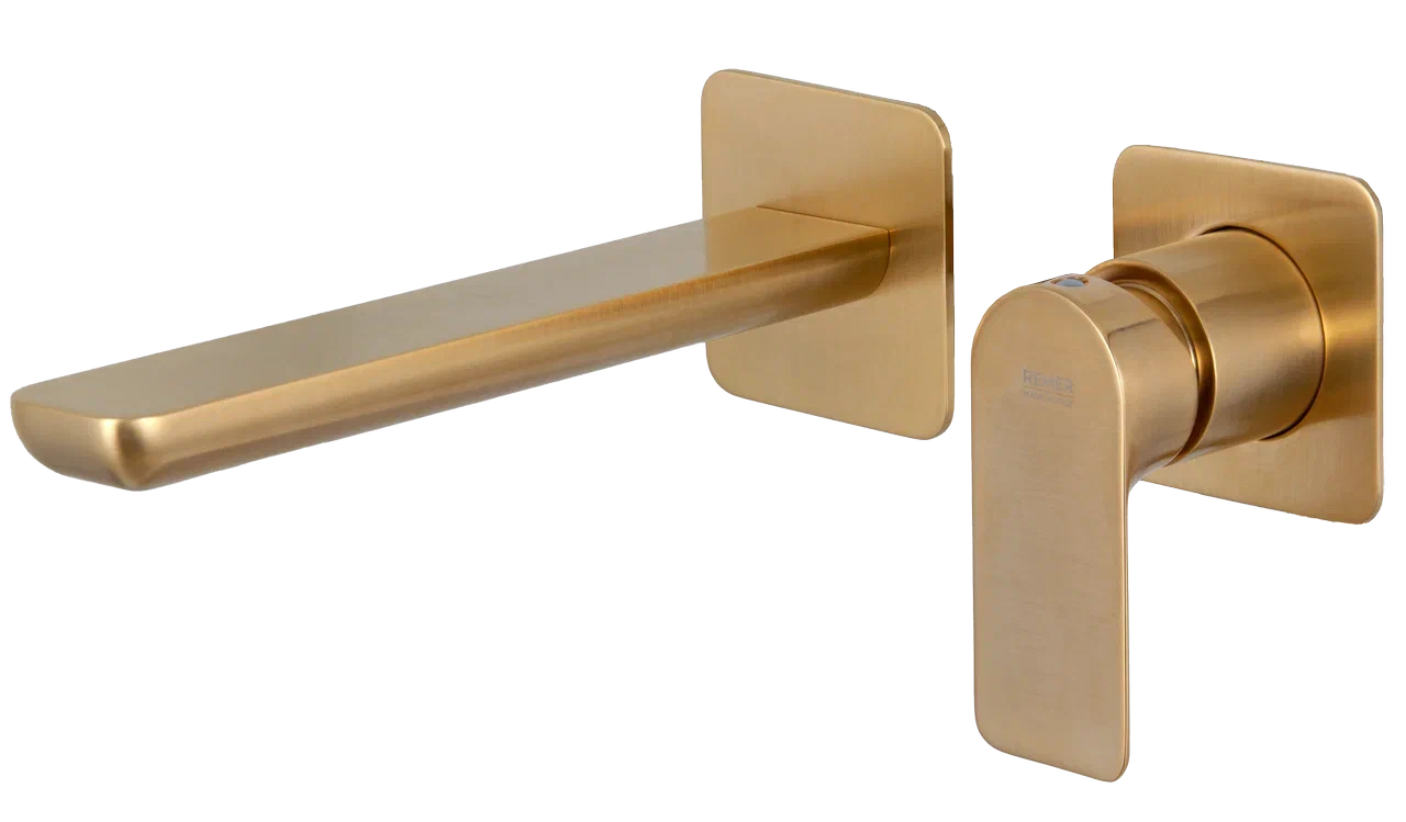 Смеситель для раковины Remer Infinity I15PLBG, золото брашированное