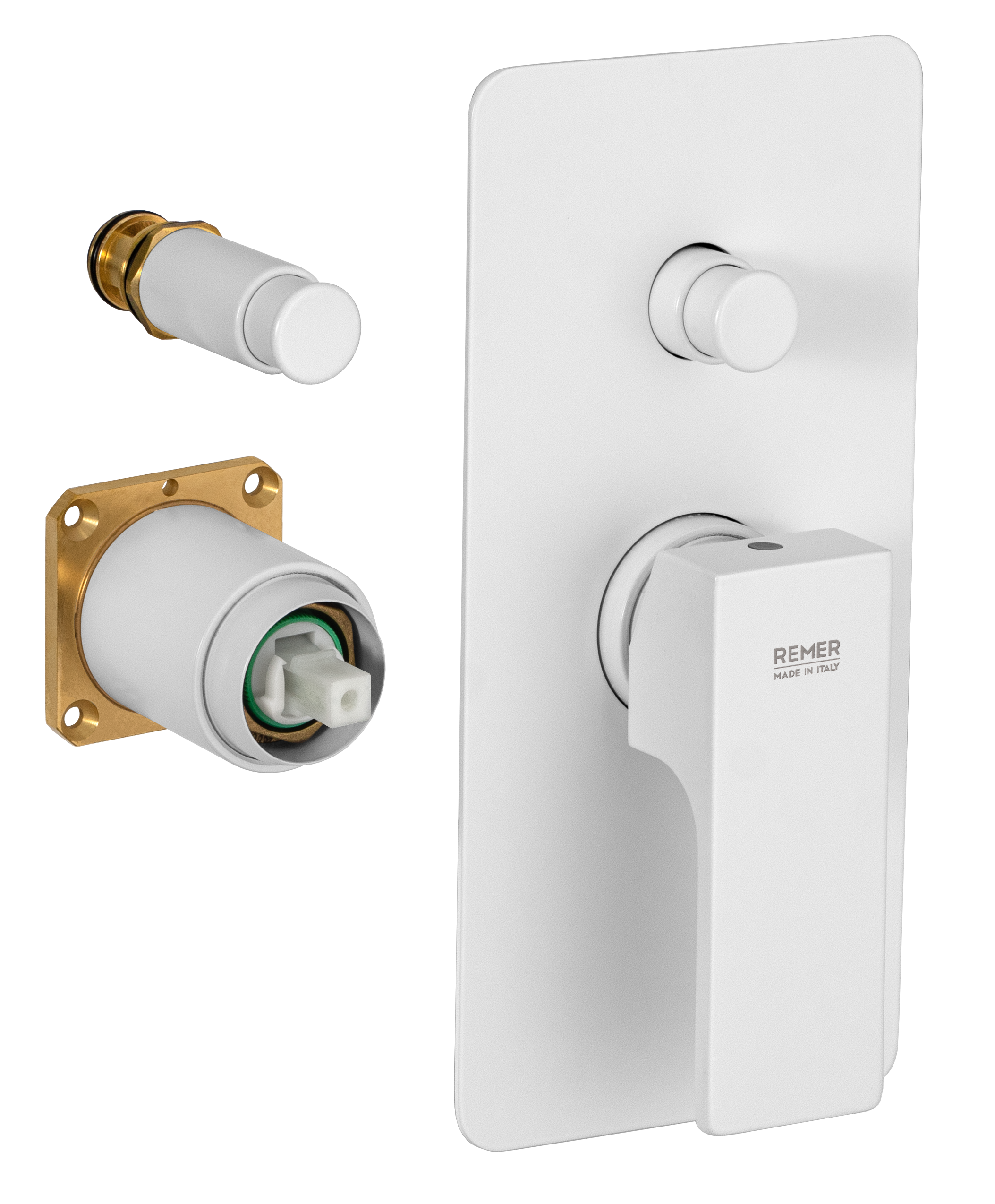 Смеситель для душа Remer Absolute AU09KBBO, белый матовый