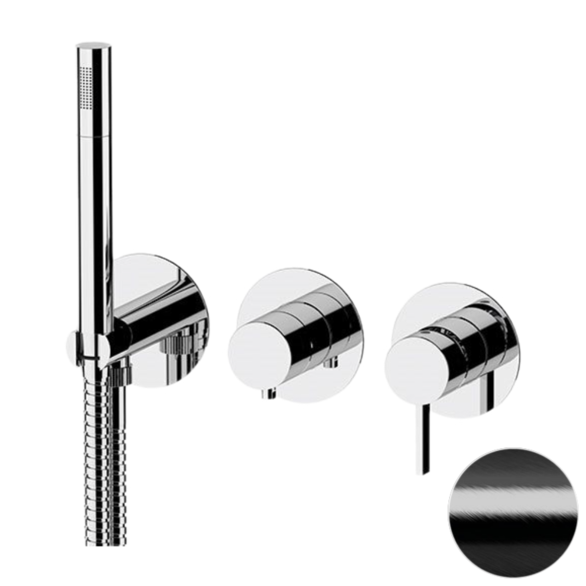 Смеситель для душа Remer Metrica MC97D2PCFP, черный брашированный хром