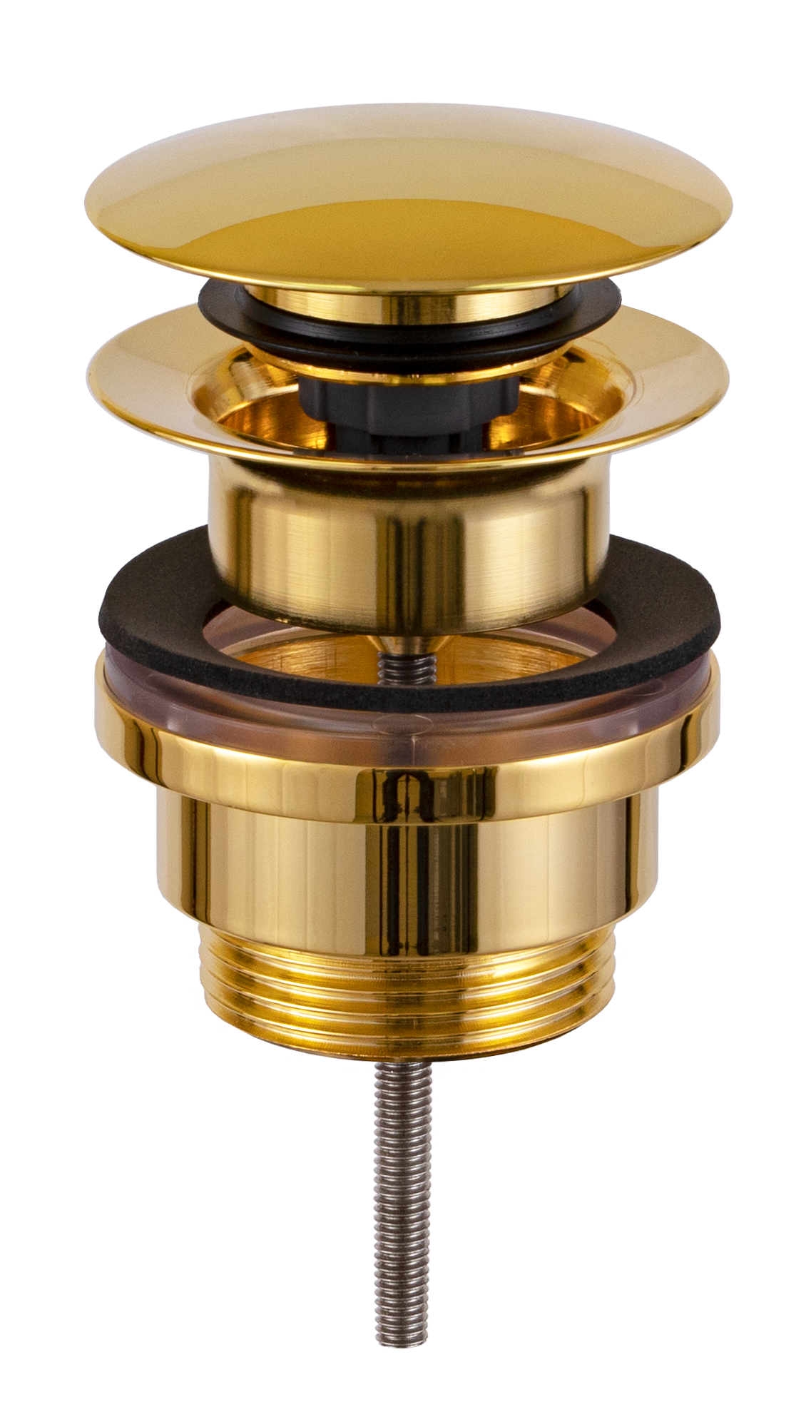 Донный клапан универсальный 1”1/4 Remer 905CCR114DO, золото глянцевое