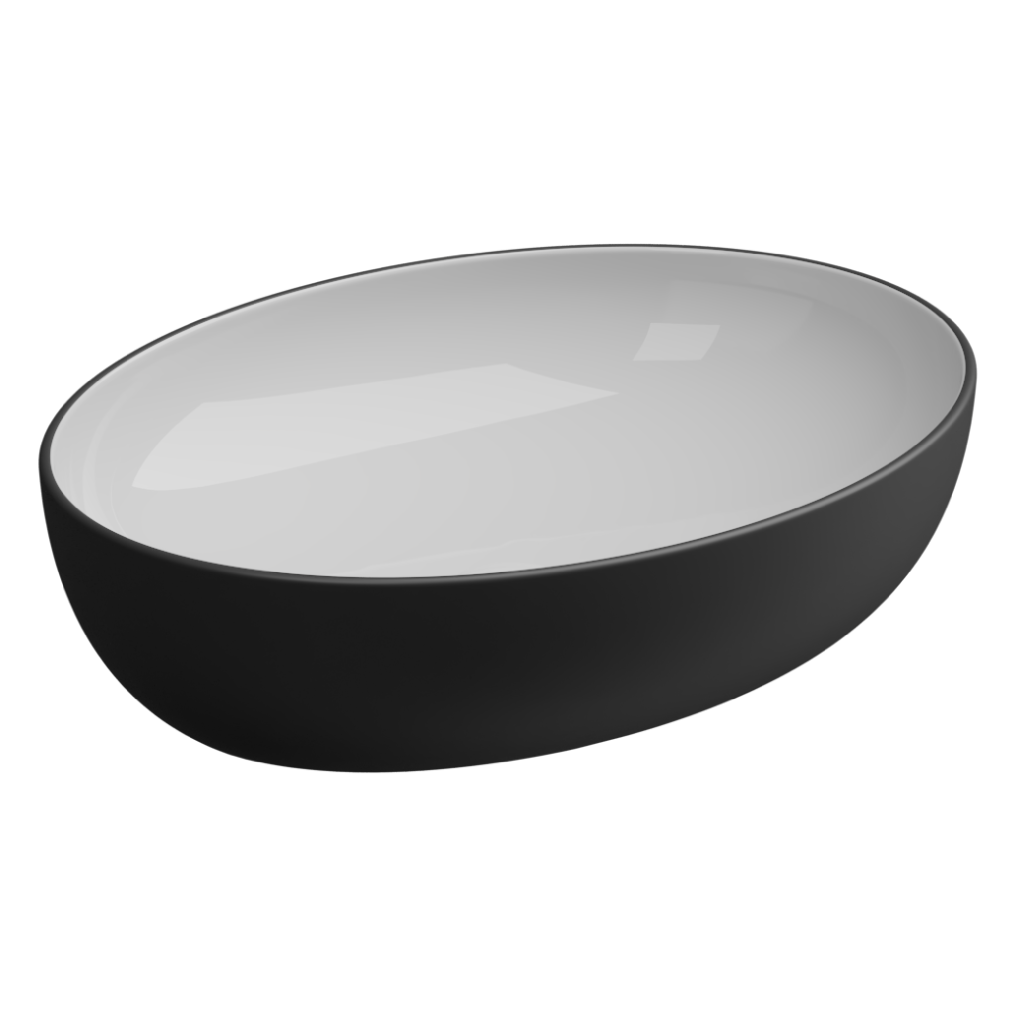 Раковина накладная биколор 55x42 см GSG Ceramic Design Easy EALAVOV55BI000/003, White/Black Matt