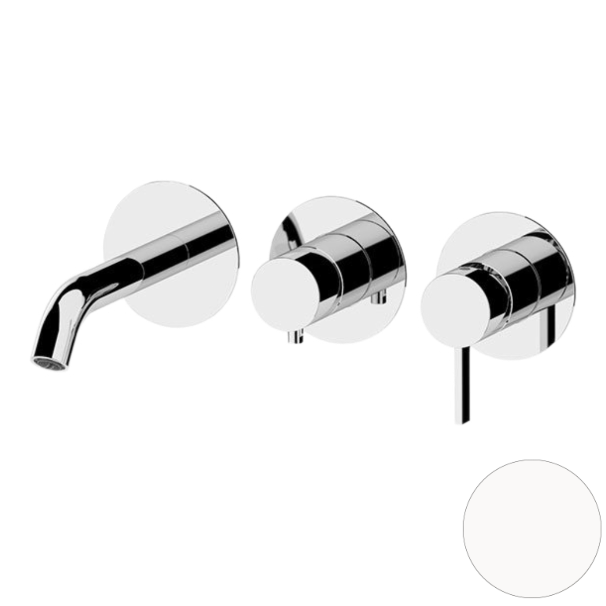 Смеситель для ванны Remer Metrica MC54D2PBO, белый матовый