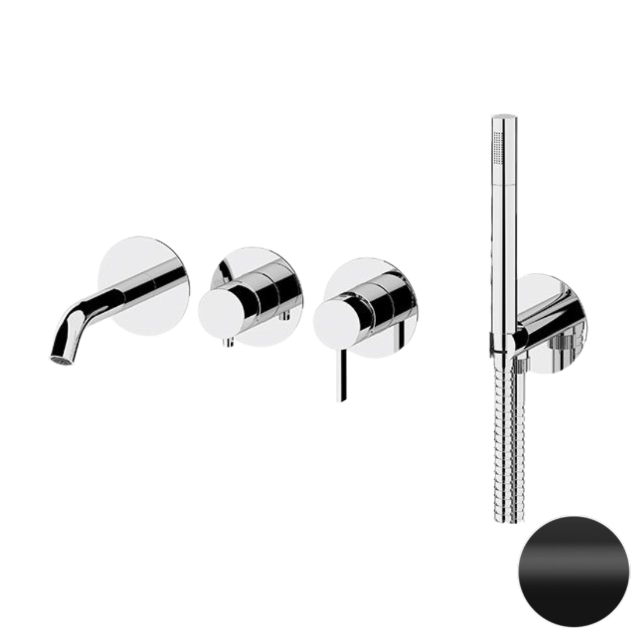 Смеситель для ванны Remer Metrica MC53D2PWBNO, черный матовый