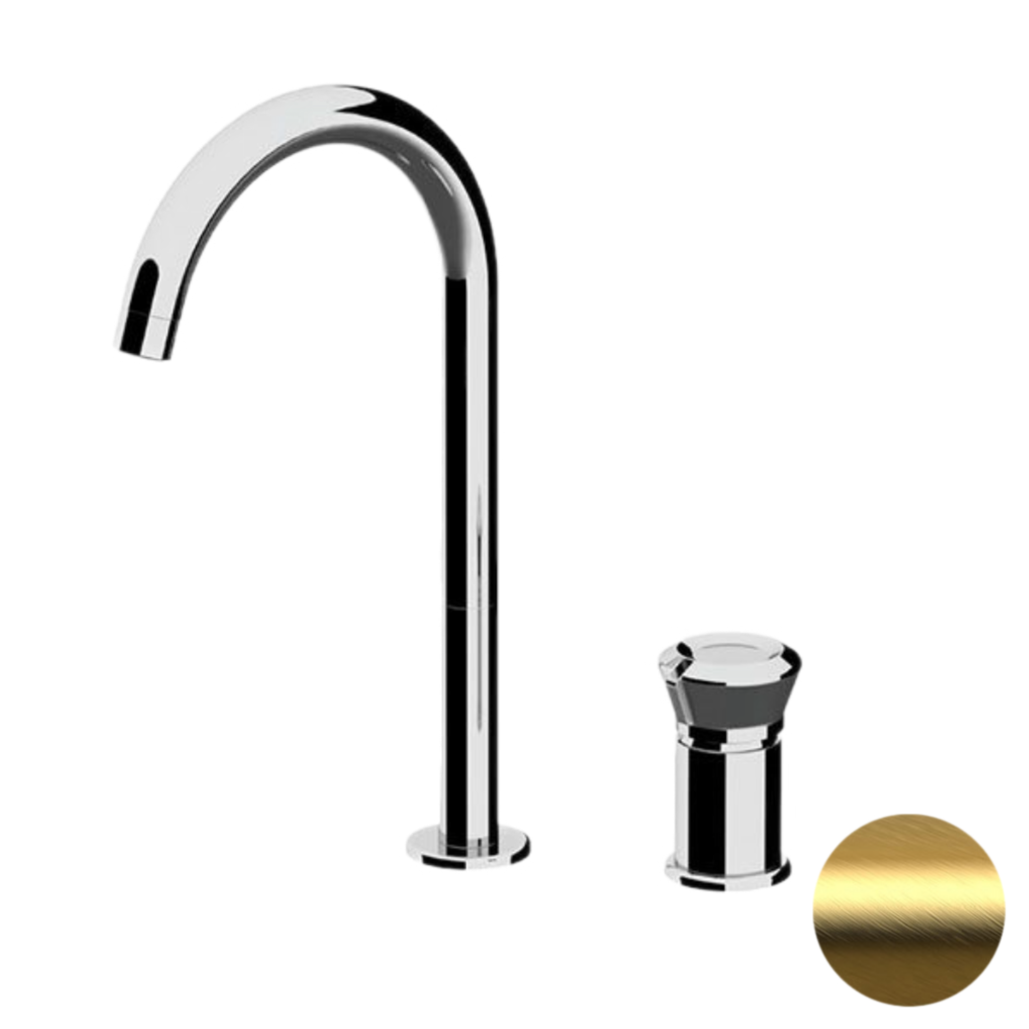 Смеситель для раковины Remer Element ET57LBG, золото брашированное