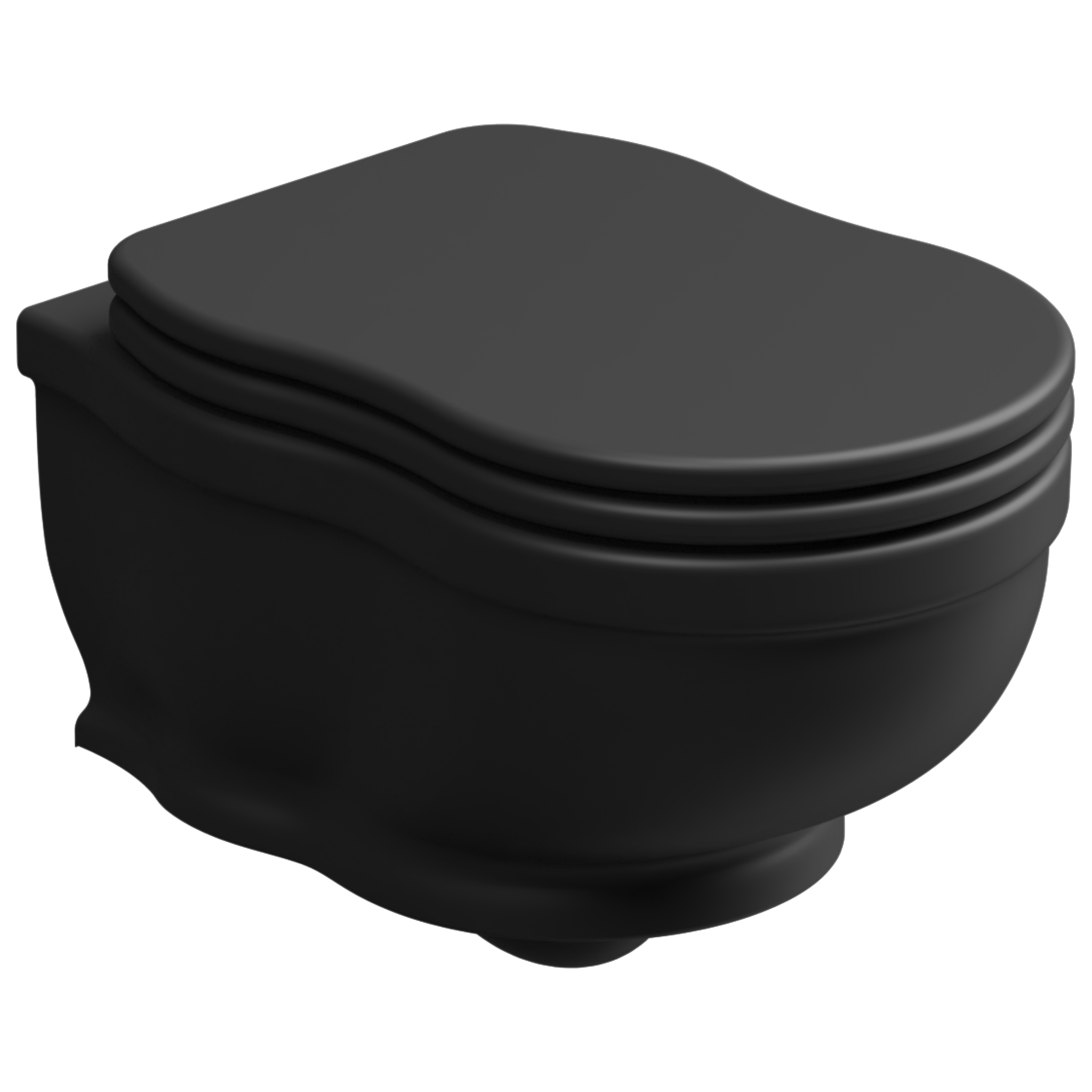 Чаша подвесного унитаза GSG Ceramic Design Time TIWCSO003, черный матовый