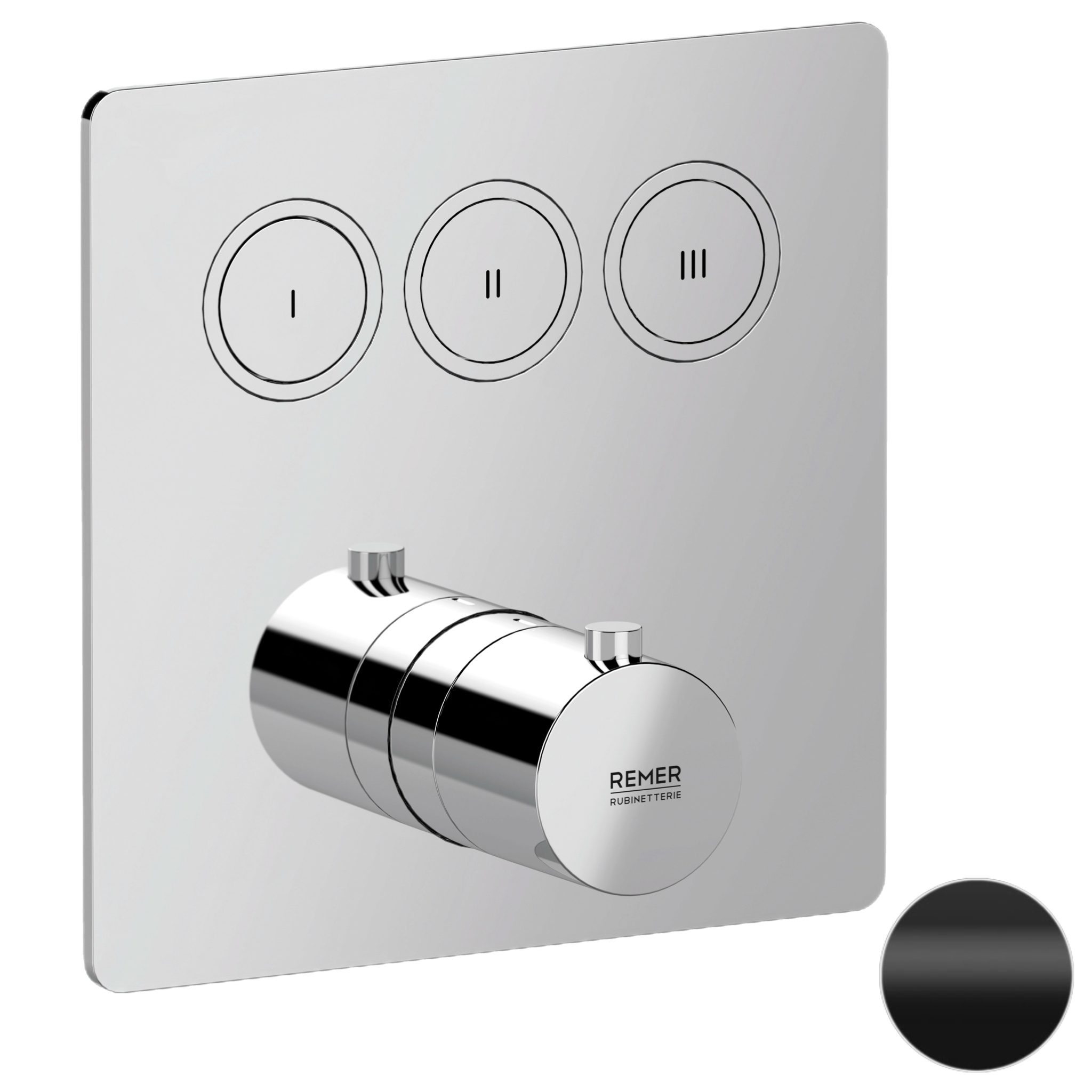 Смеситель термостатический для душа Remer X Style X99QD3KBNO, черный матовый