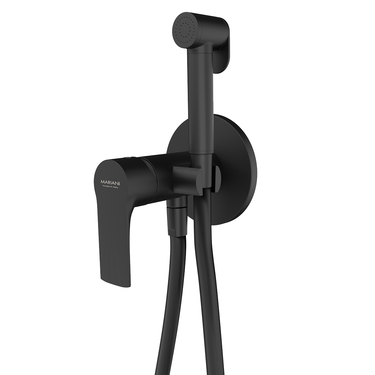 Гигиенический душ со смесителем Mariani Kali B14185KLW, черный матовый