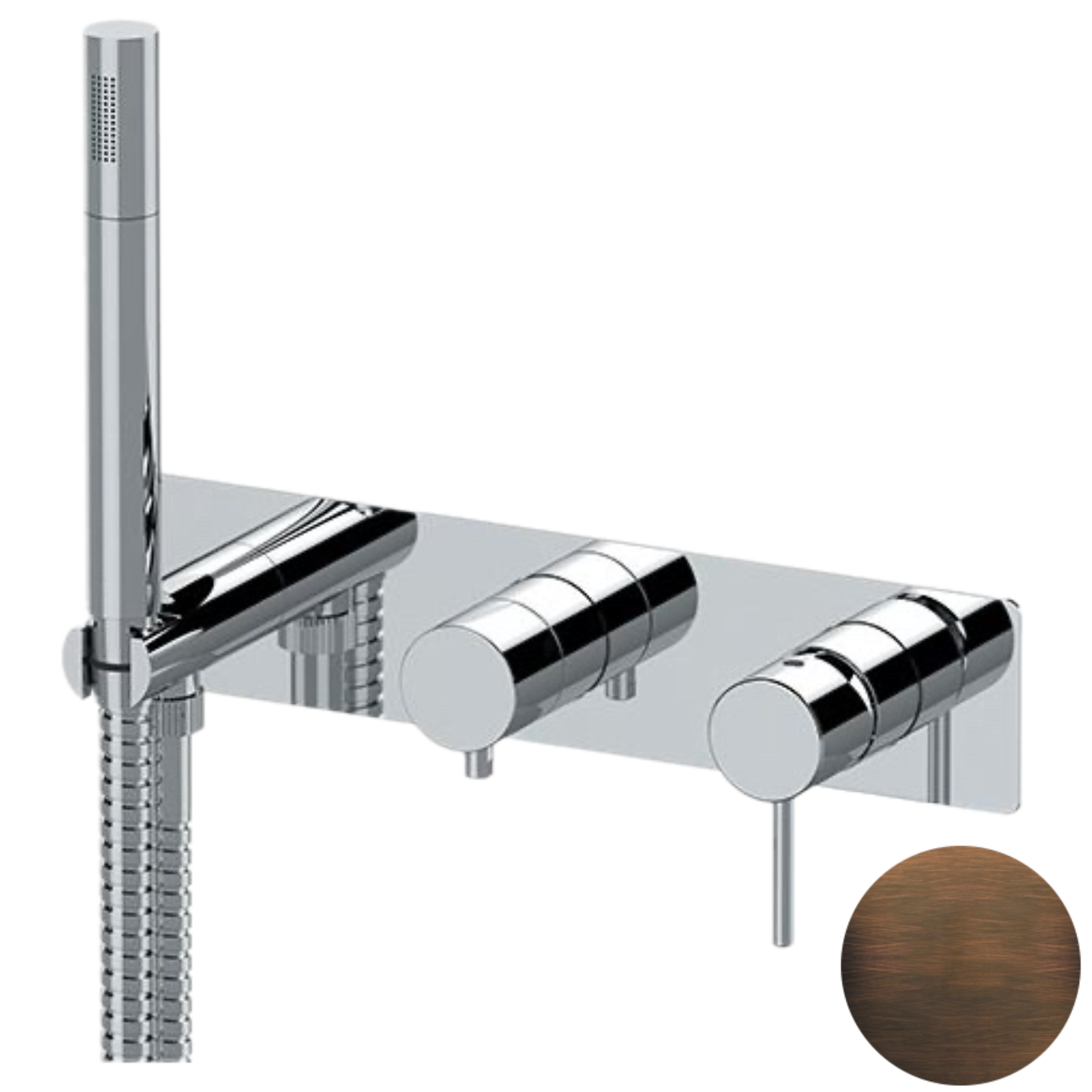 Смеситель для душа Remer X Style X97D3WBBR, бронза масляная