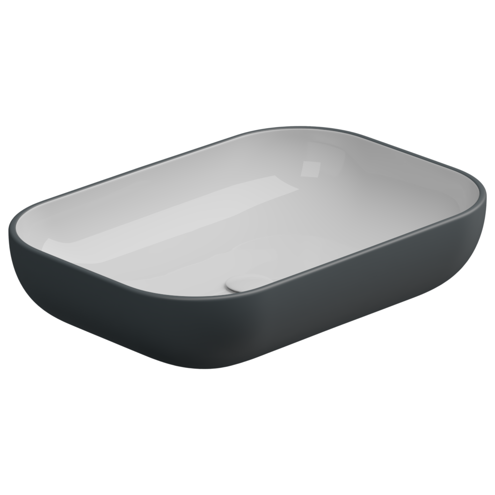 Раковина накладная биколор 60x42 см GSG Ceramic Design Easy EALAVRE60BI000/028, White/Ebano Matt