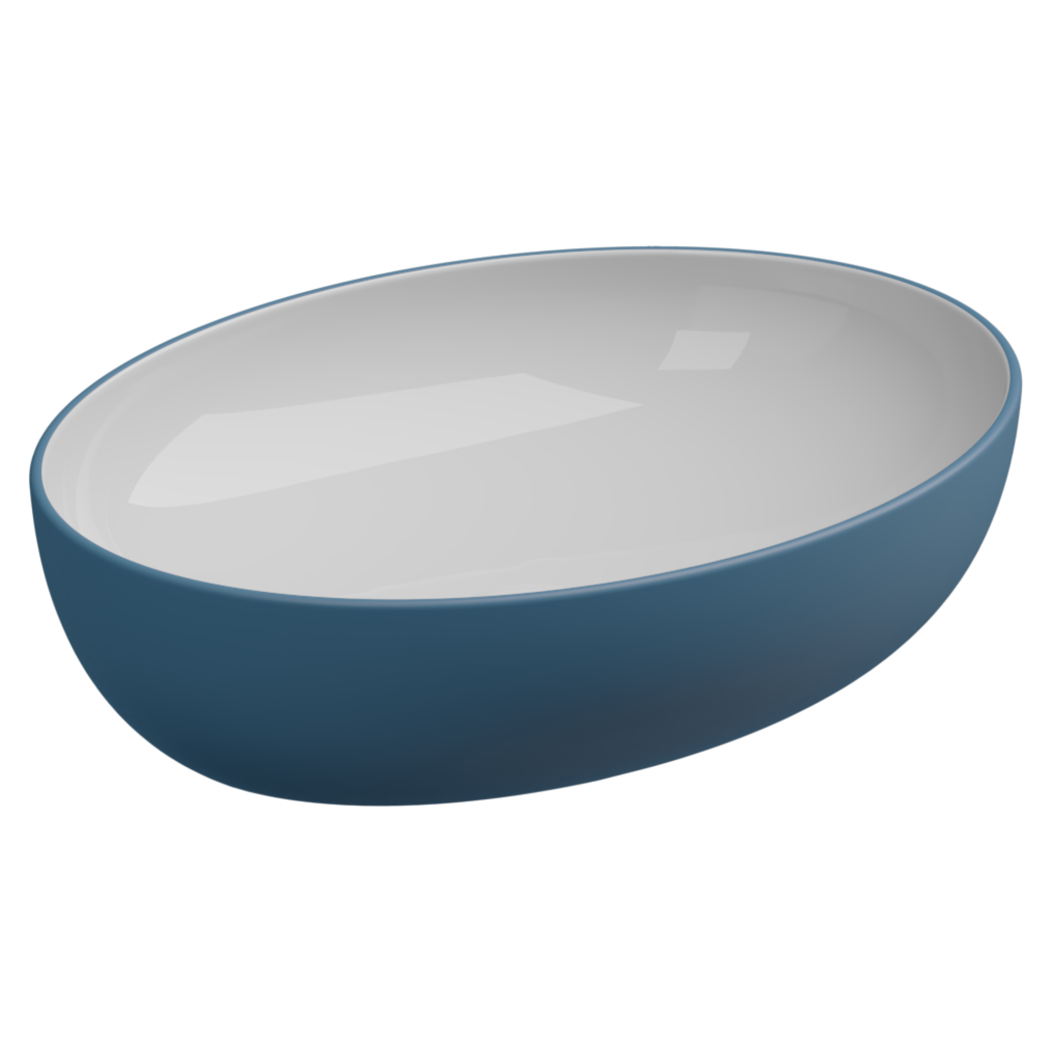 Раковина накладная биколор 55x42 см GSG Ceramic Design Easy EALAVOV55BI000/027, White/Denim Matt