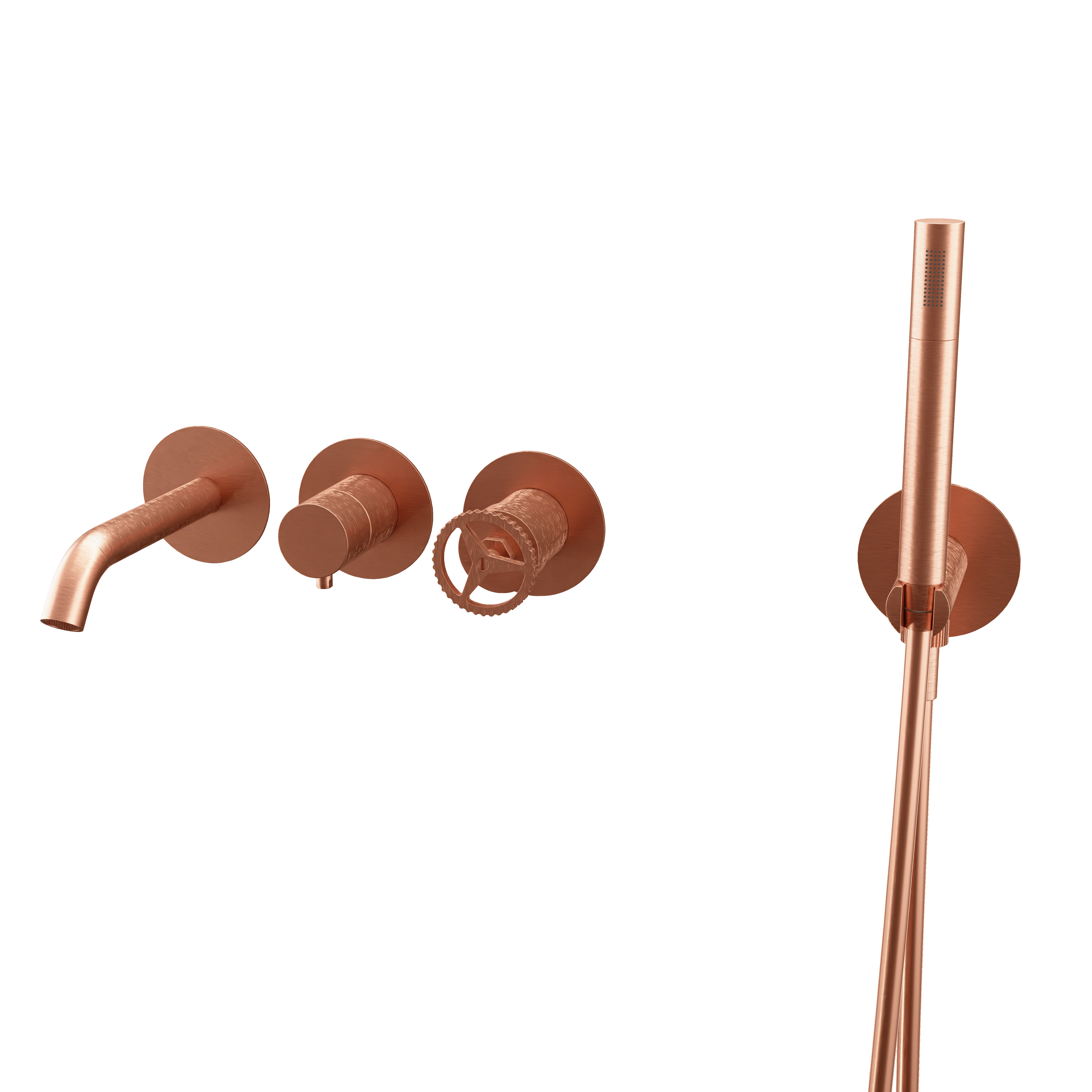 Смеситель для ванны Remer Chrono CH53D2PRP, медь брашированная