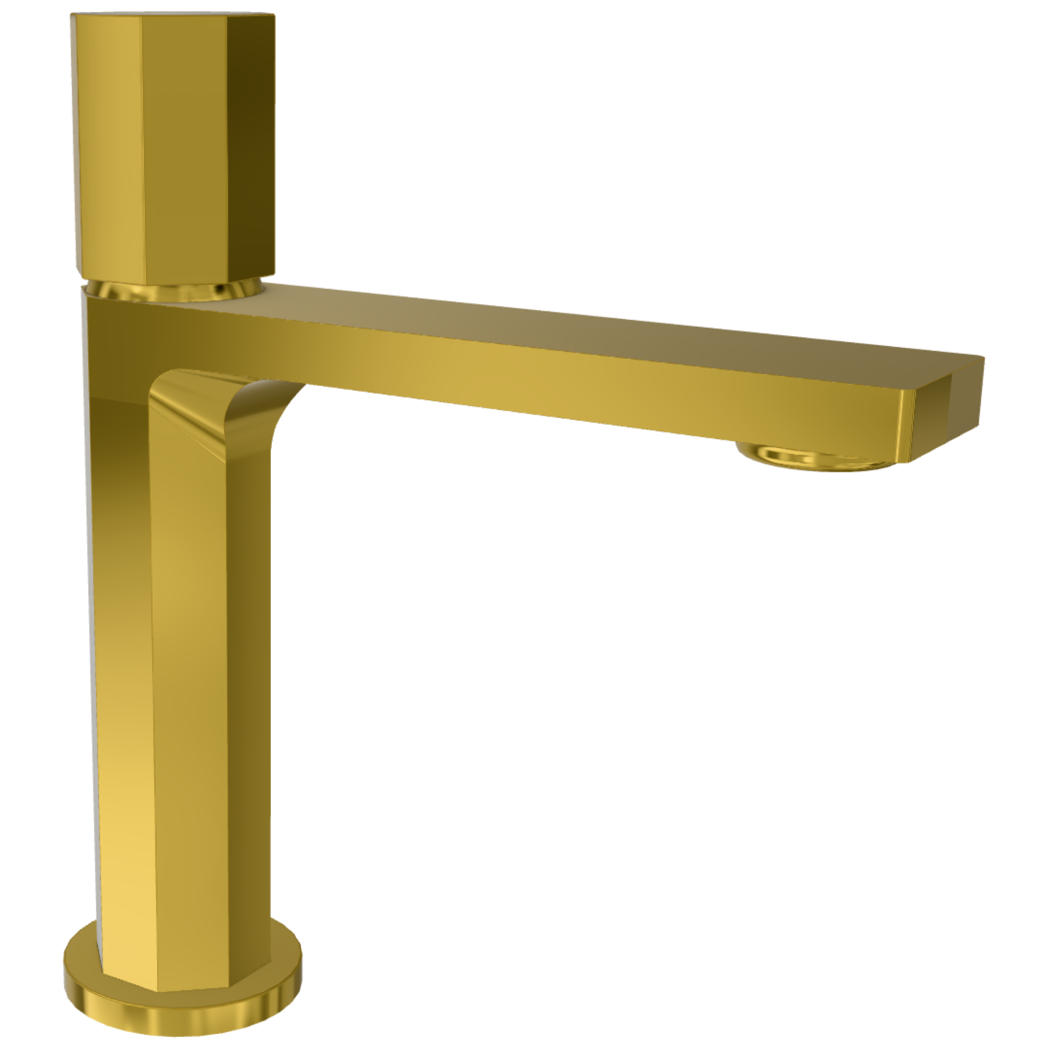 Смеситель для раковины Remer Ottagono ON12GP, золото глянцевое PVD