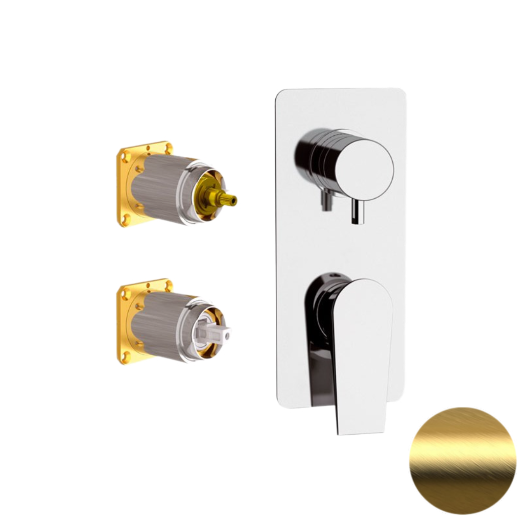Смеситель для душа Daniel Diva DV612D2KBDP, золото брашированное