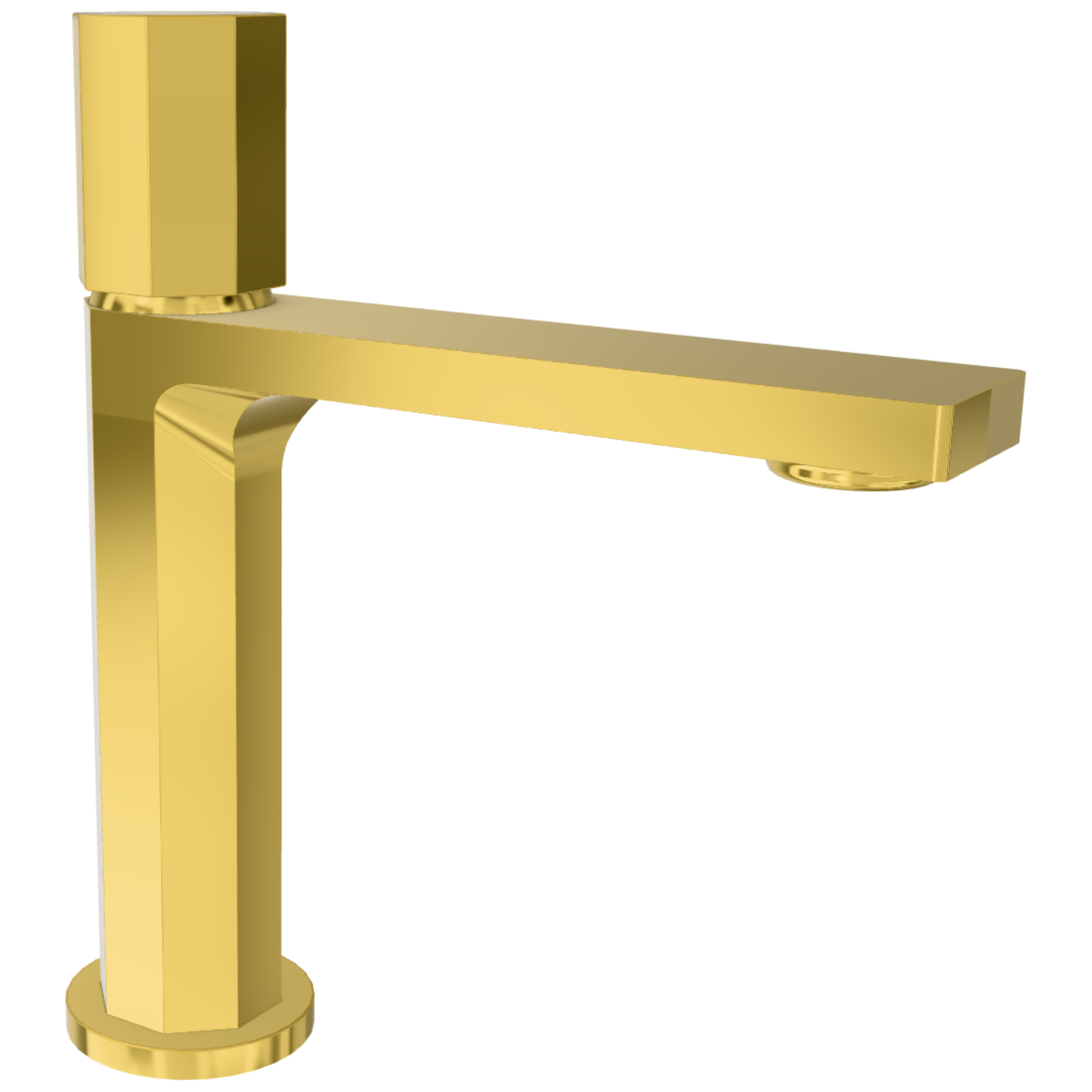 Смеситель для раковины Remer Ottagono ON12DO, золото глянцевое