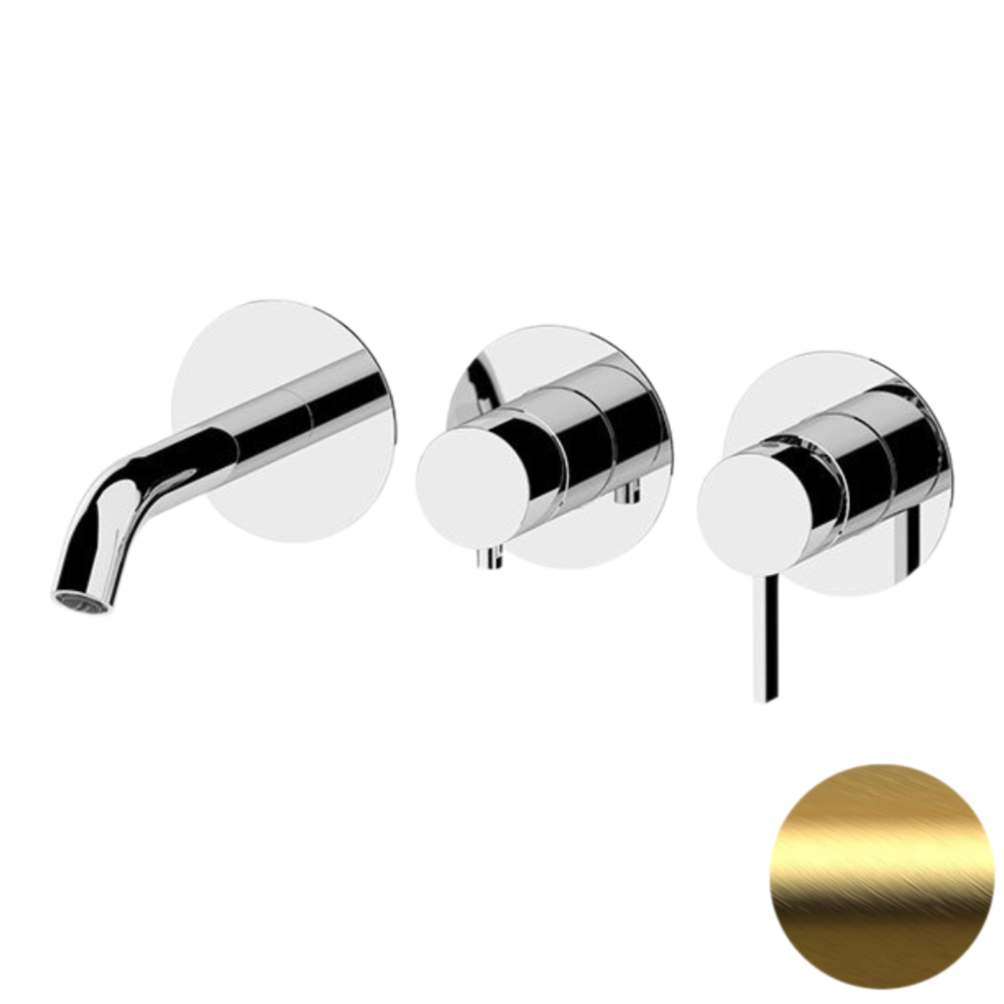 Смеситель для ванны Remer Metrica MC54D3PBG, золото брашированное