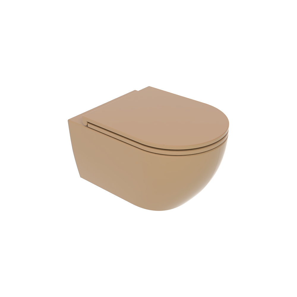 Чаша подвесного унитаза со смывом Smart Clean GSG Ceramic Design Like LKWCSO017, каштан