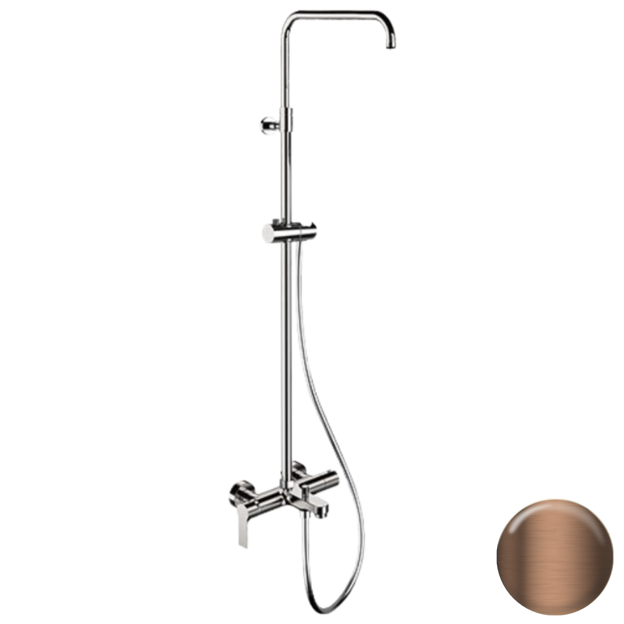 Душевая система с изливом Remer Energy EY34ASSDCU, медь брашированная PVD