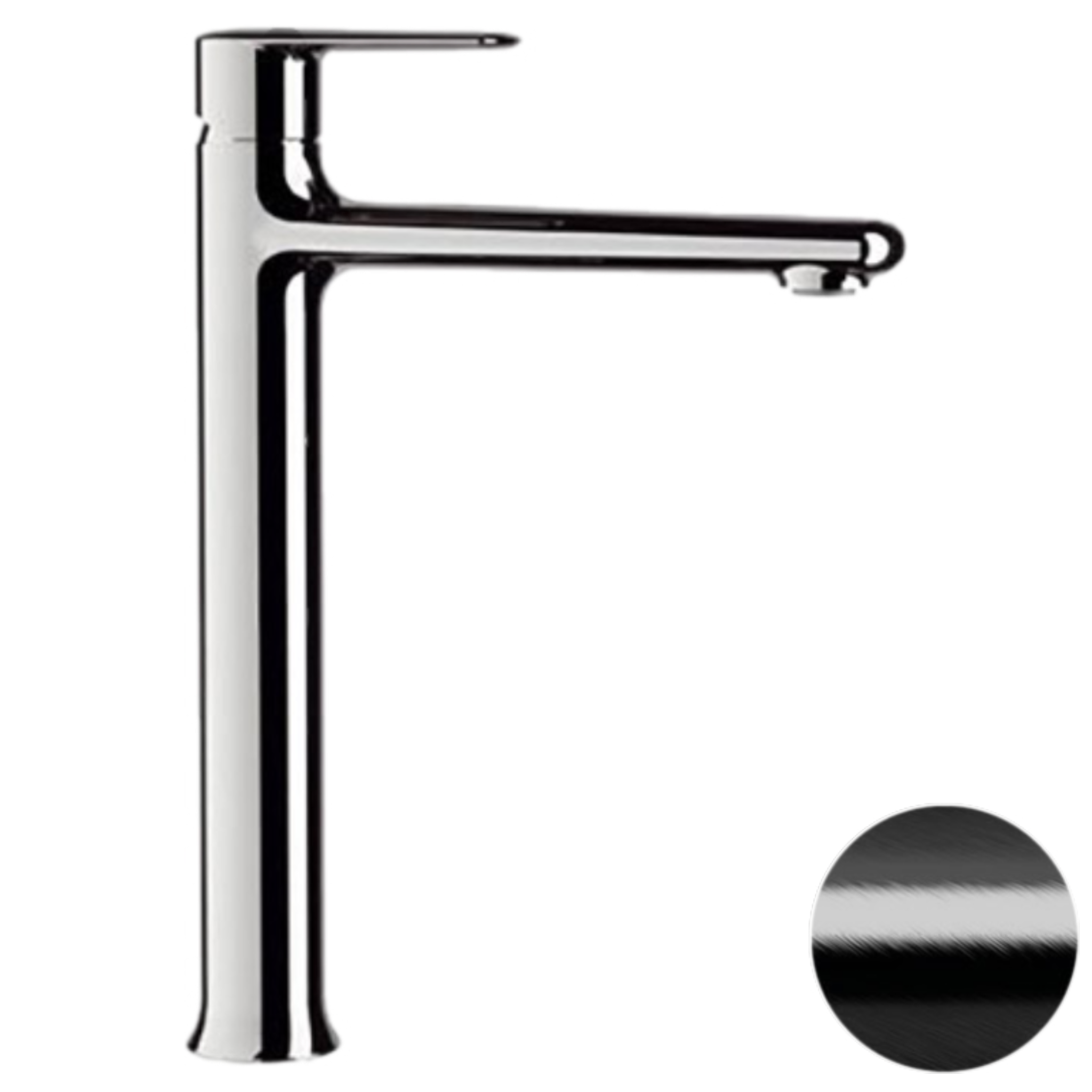 Смеситель для раковины Remer Vanity V11LCFP, черный брашированный хром