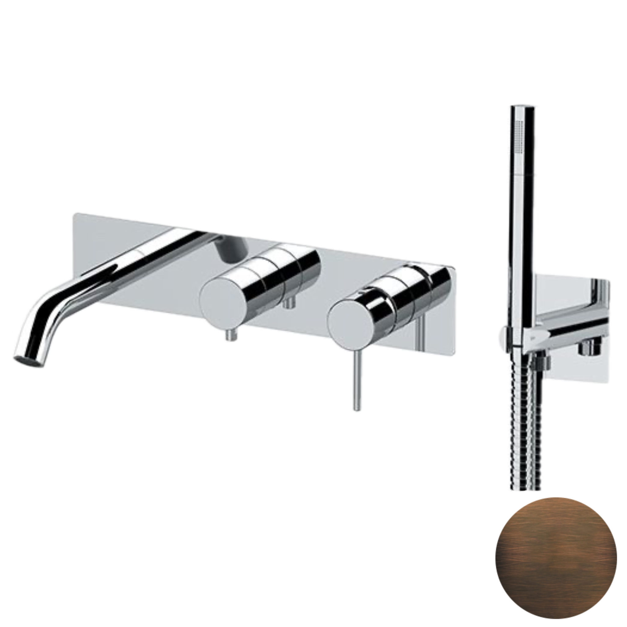 Смеситель для ванны Remer X Style X53D2WBBR, бронза масляная