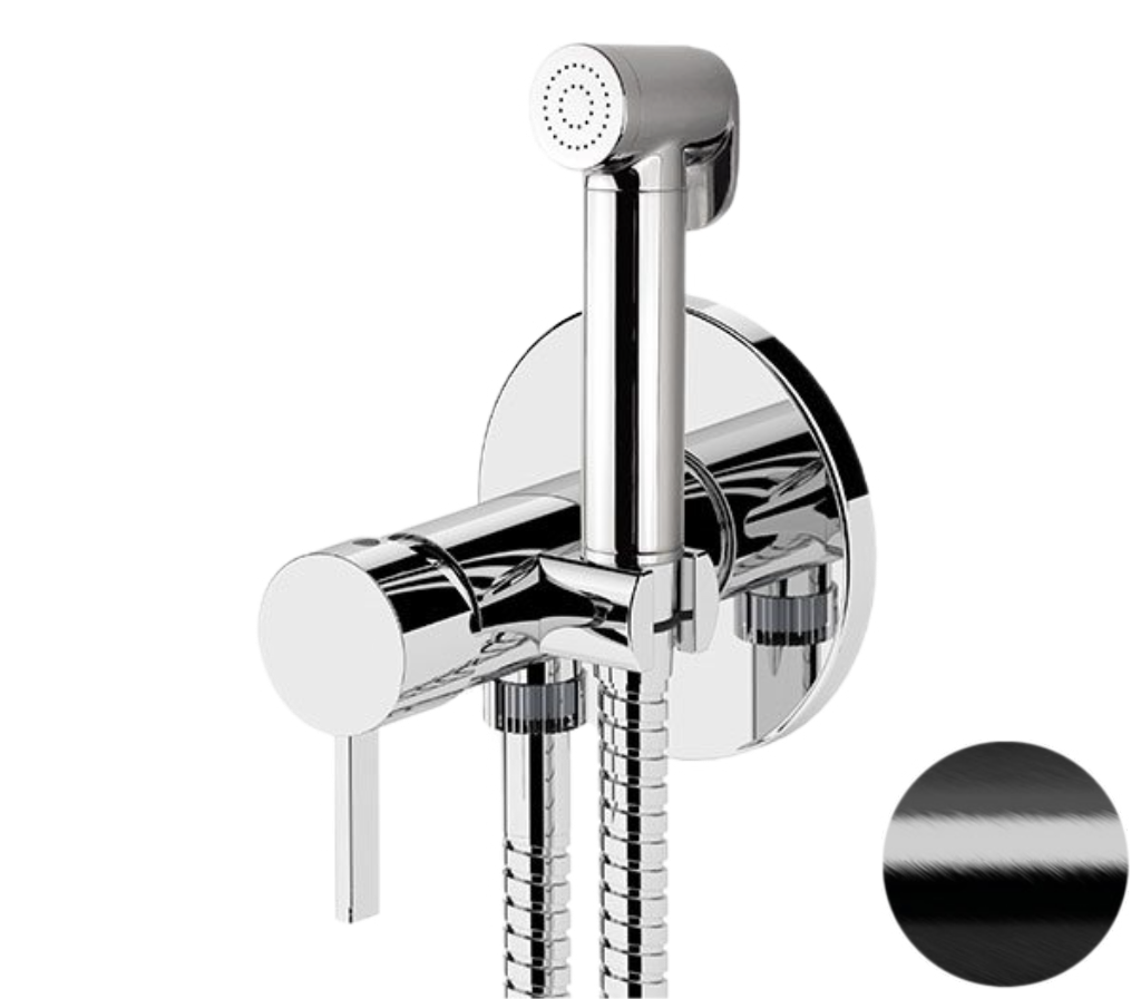 Гигиенический душ со смесителем Remer Metrica MC65WCFP, черный брашированный хром