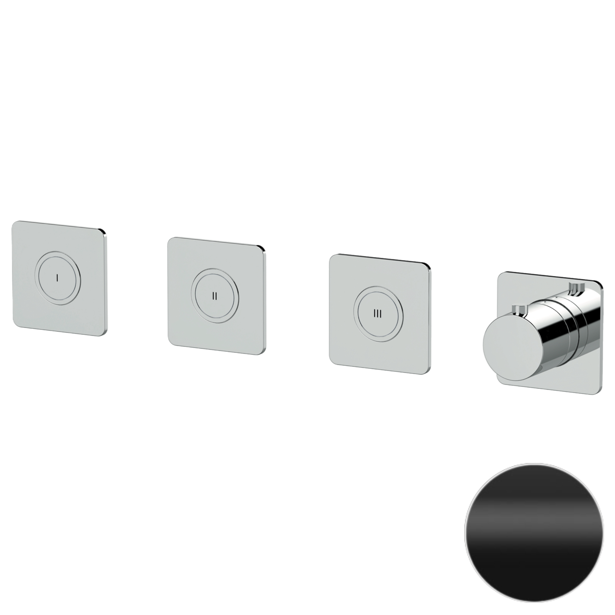 Смеситель термостатический для душа Remer X Style X99QD3PKBNO, черный матовый