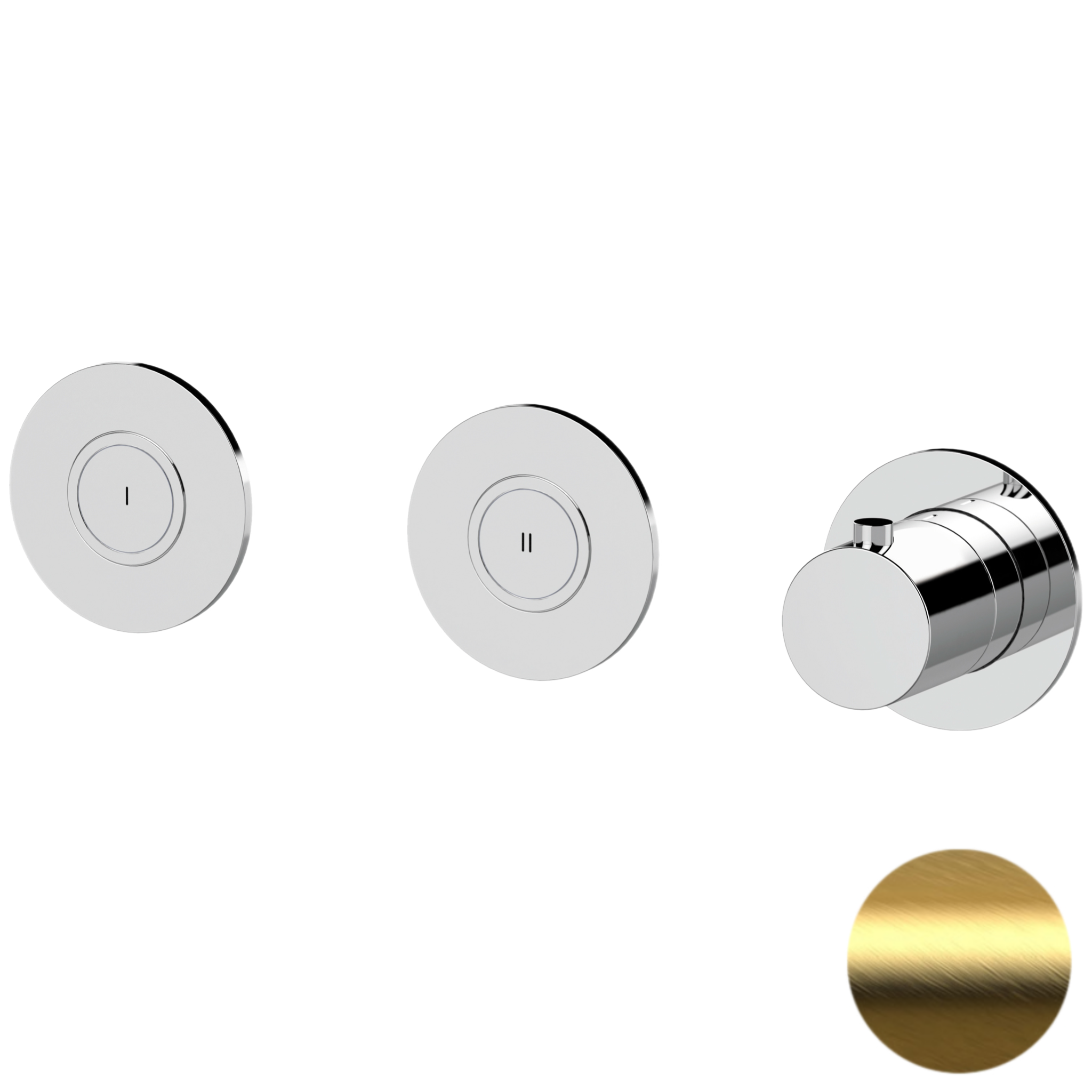 Смеситель для душа термостатический Remer X Style X99D2PKBBG, золото брашированное