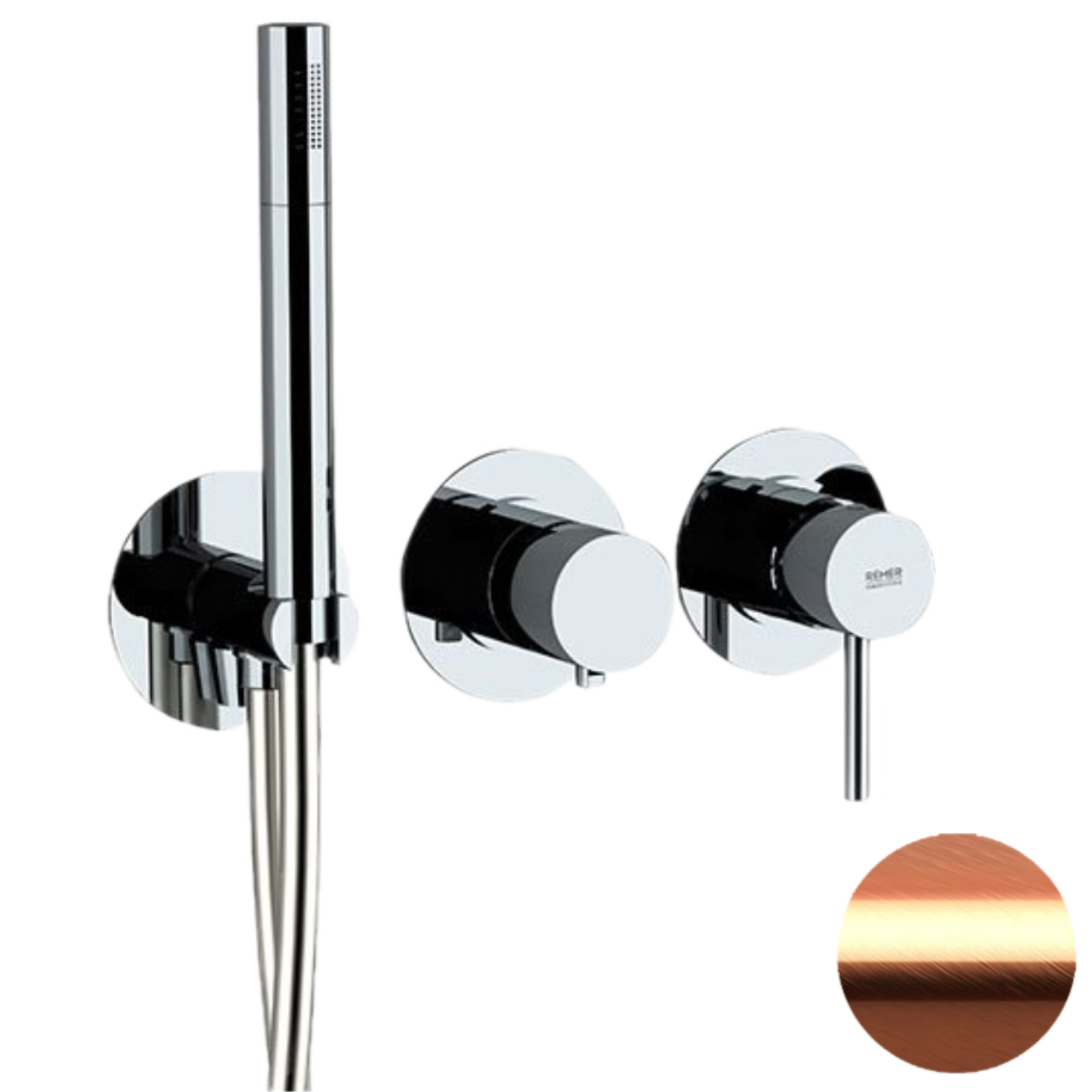 Смеситель для душа Remer X Style X97D3PWBRP, медь брашированная