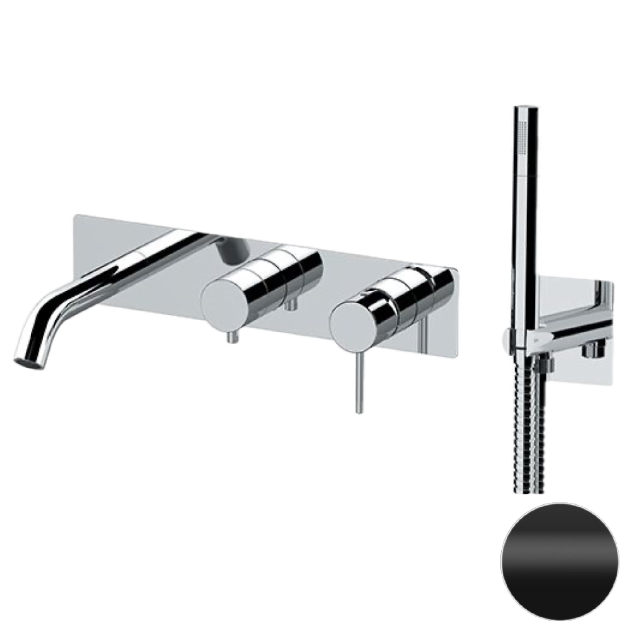 Смеситель для ванны Remer X Style X53D2WBNO, черный матовый