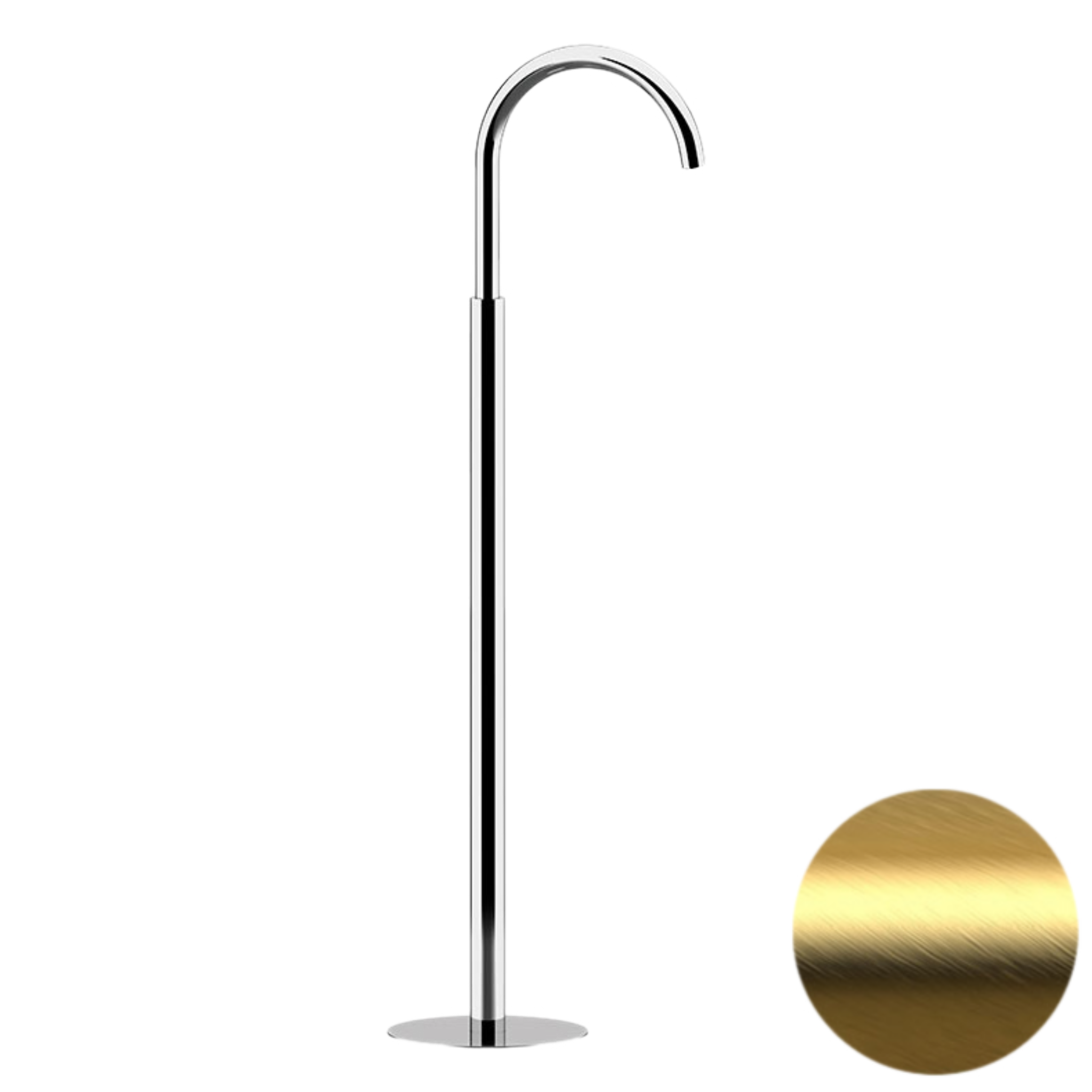 Излив напольный Daniel Swing S204708DP, золото брашированное