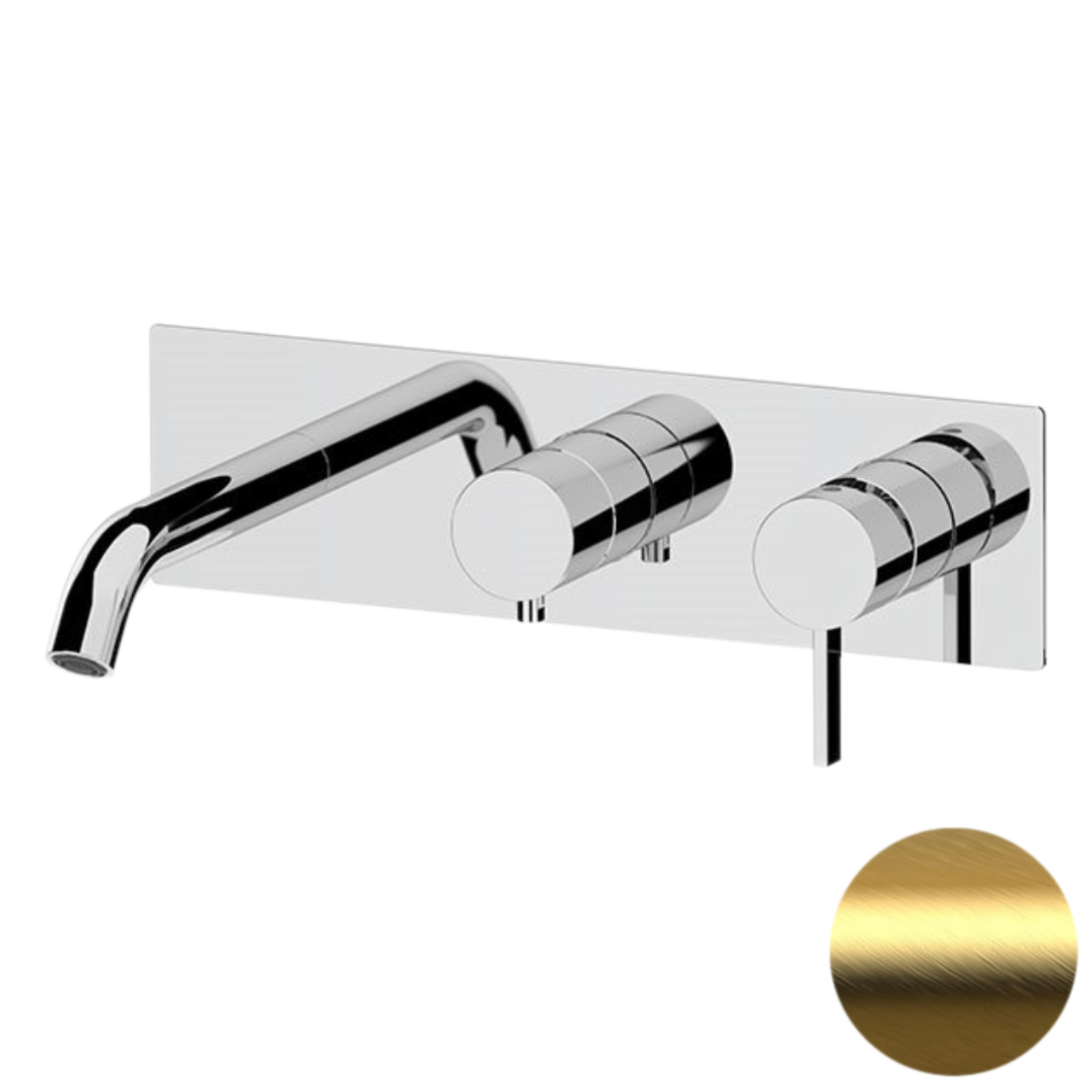 Смеситель для ванны Remer Metrica MC54D3BG, золото брашированное