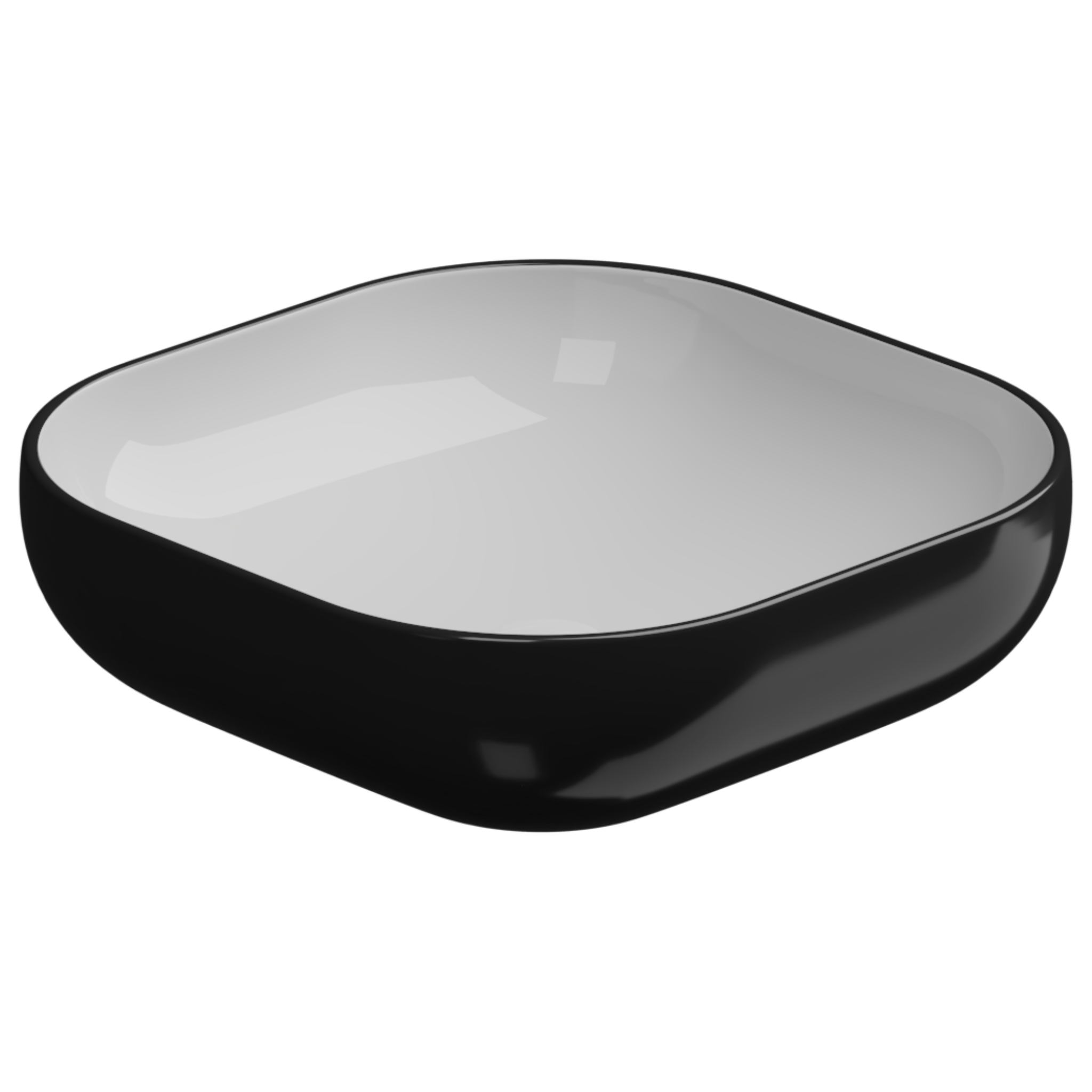 Раковина накладная биколор 45 см GSG Ceramic Design Easy EALAVQU45BI000/002, White/Black Shiny