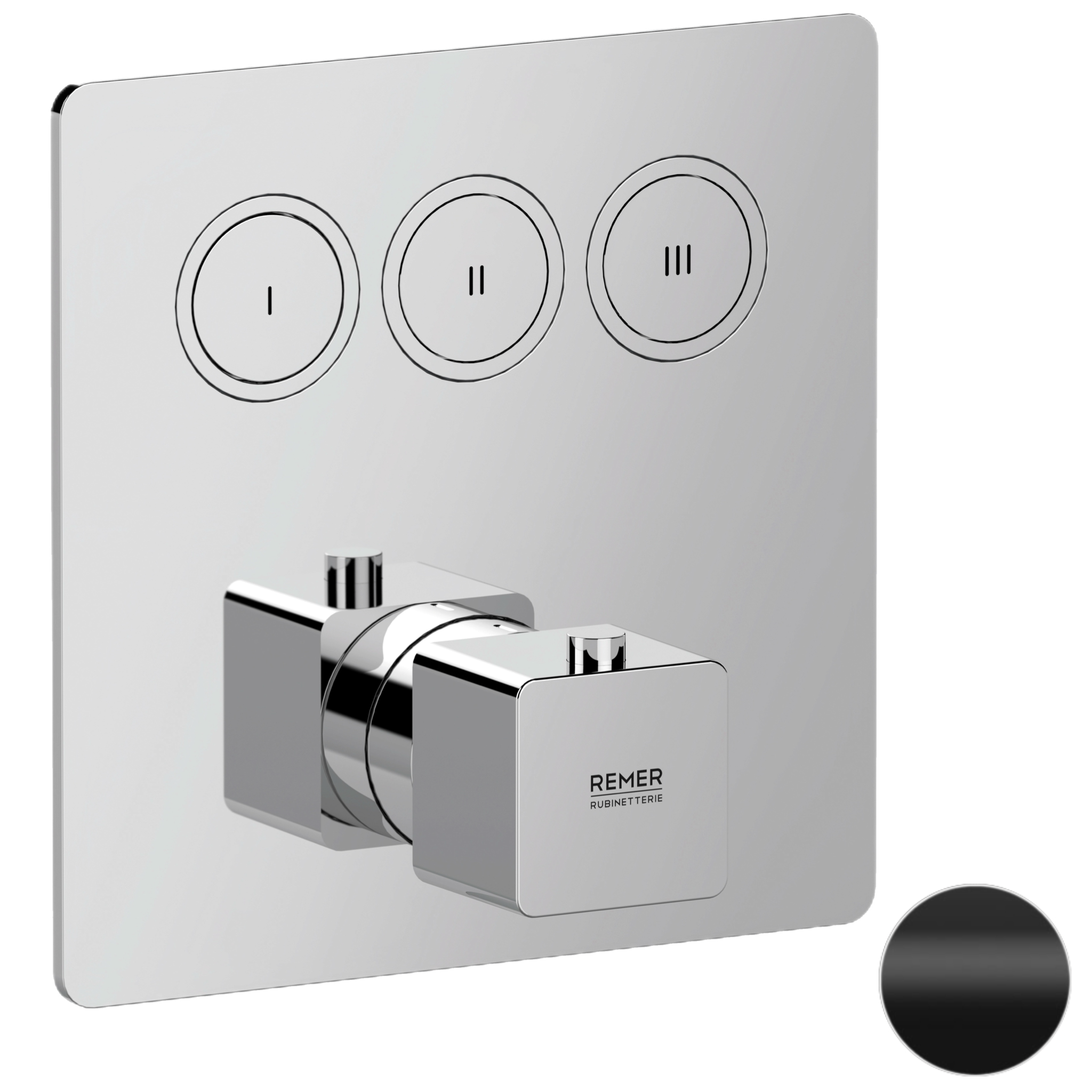 Смеситель термостатический для душа Remer Absolute AU99D3KBNO, черный матовый