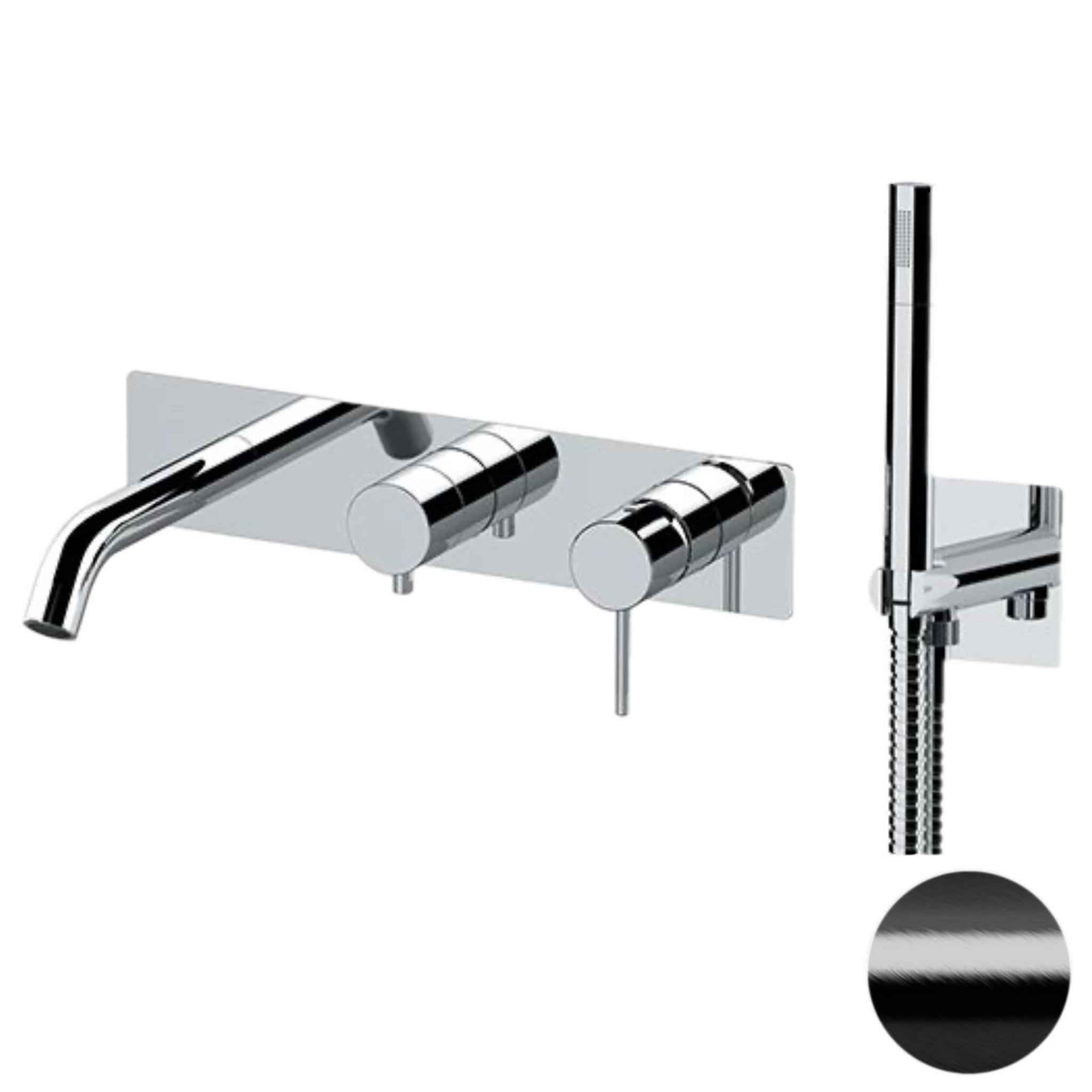 Смеситель для ванны Remer X Style X53D2WBCFP, черный брашированный хром