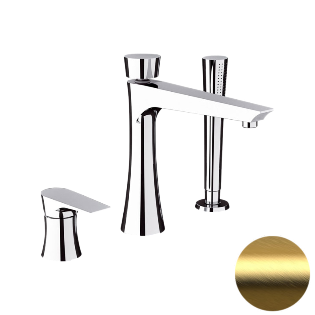 Смеситель для ванны Daniel Diva DV691DP, золото брашированное