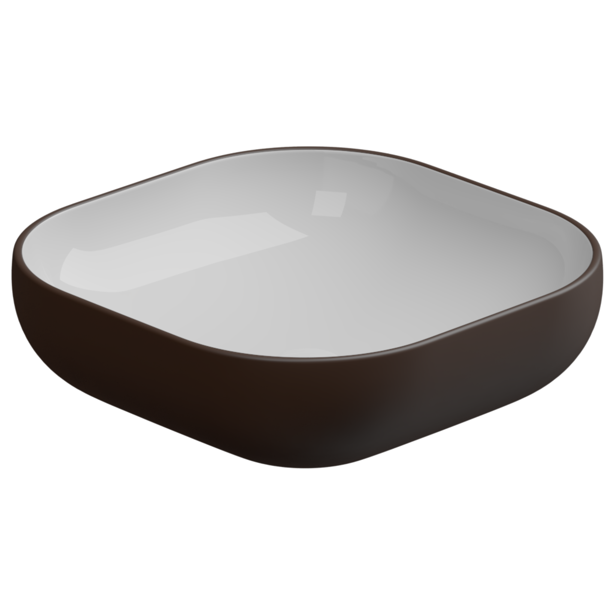 Раковина накладная биколор 45 см GSG Ceramic Design Easy EALAVQU45BI000/035, White/Cacao Matt