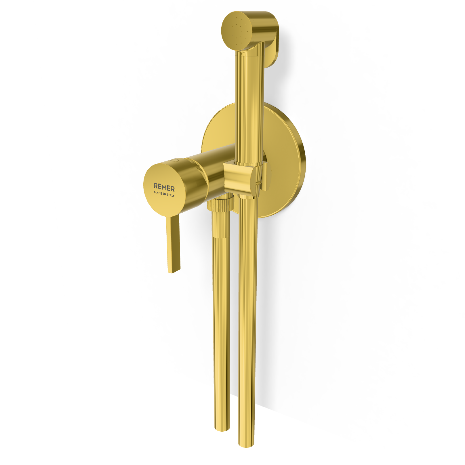 Гигиенический душ со смесителем Remer Metrica MC65WDO, золото глянцевое