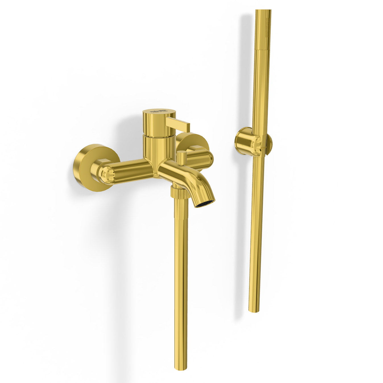 Смеситель для ванны Remer Metrica MC02DO, золото глянцевое