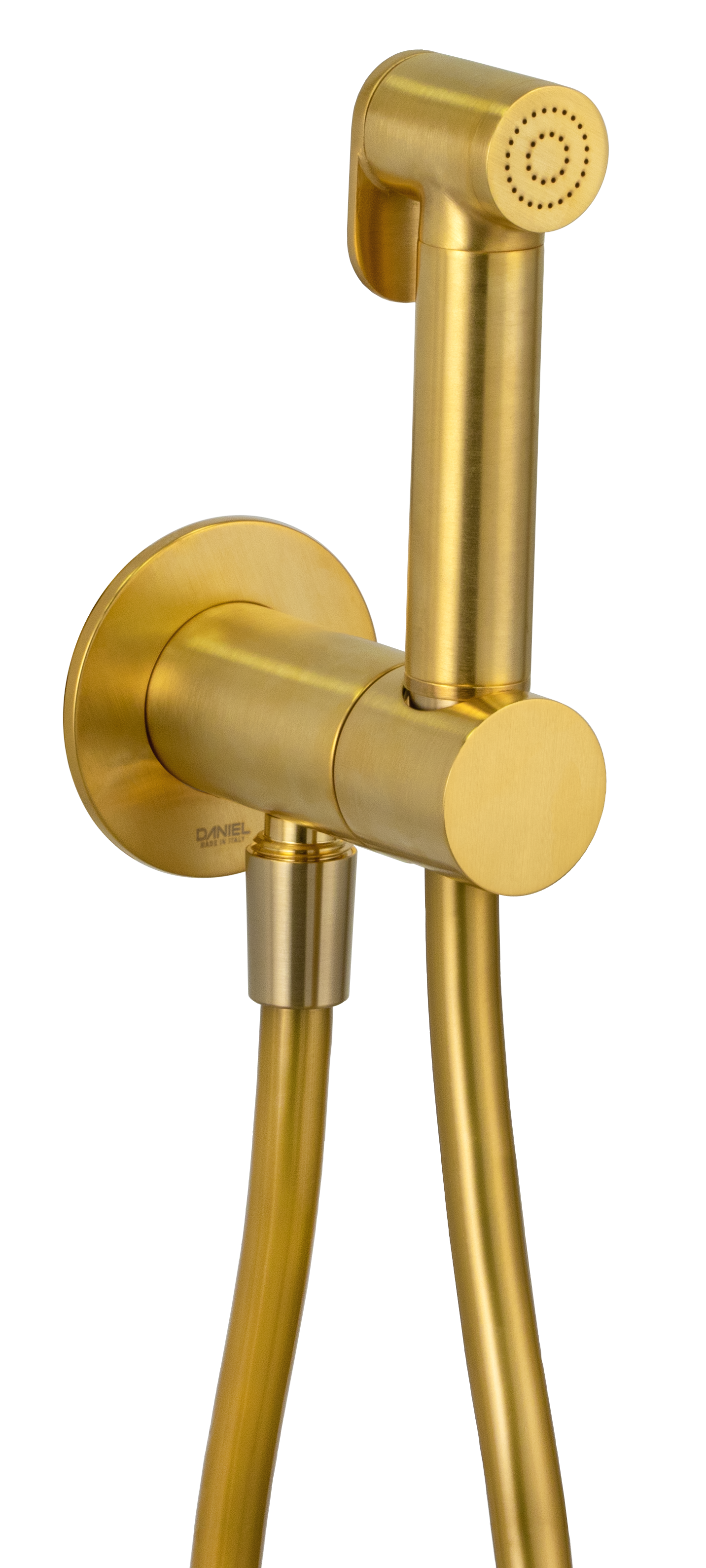 Гигиенический душ со смесителем Daniel Tokyo TX647P4DCDP, золото брашированное