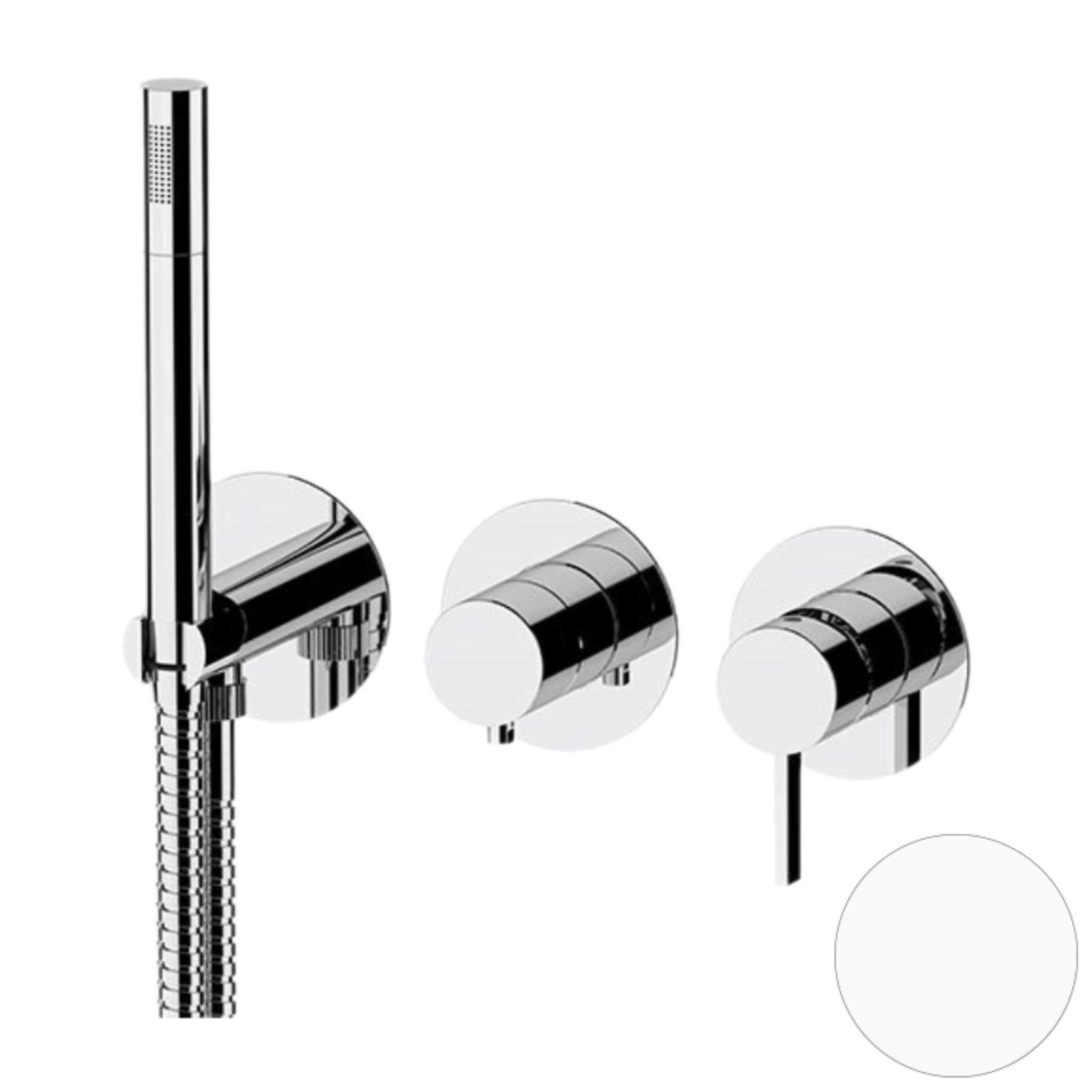Смеситель для душа Remer Metrica MC97D2PBO, белый матовый