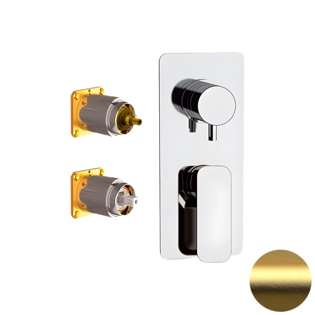 Смеситель для душа Daniel Tiara TA612D2KBDP, золото брашированное