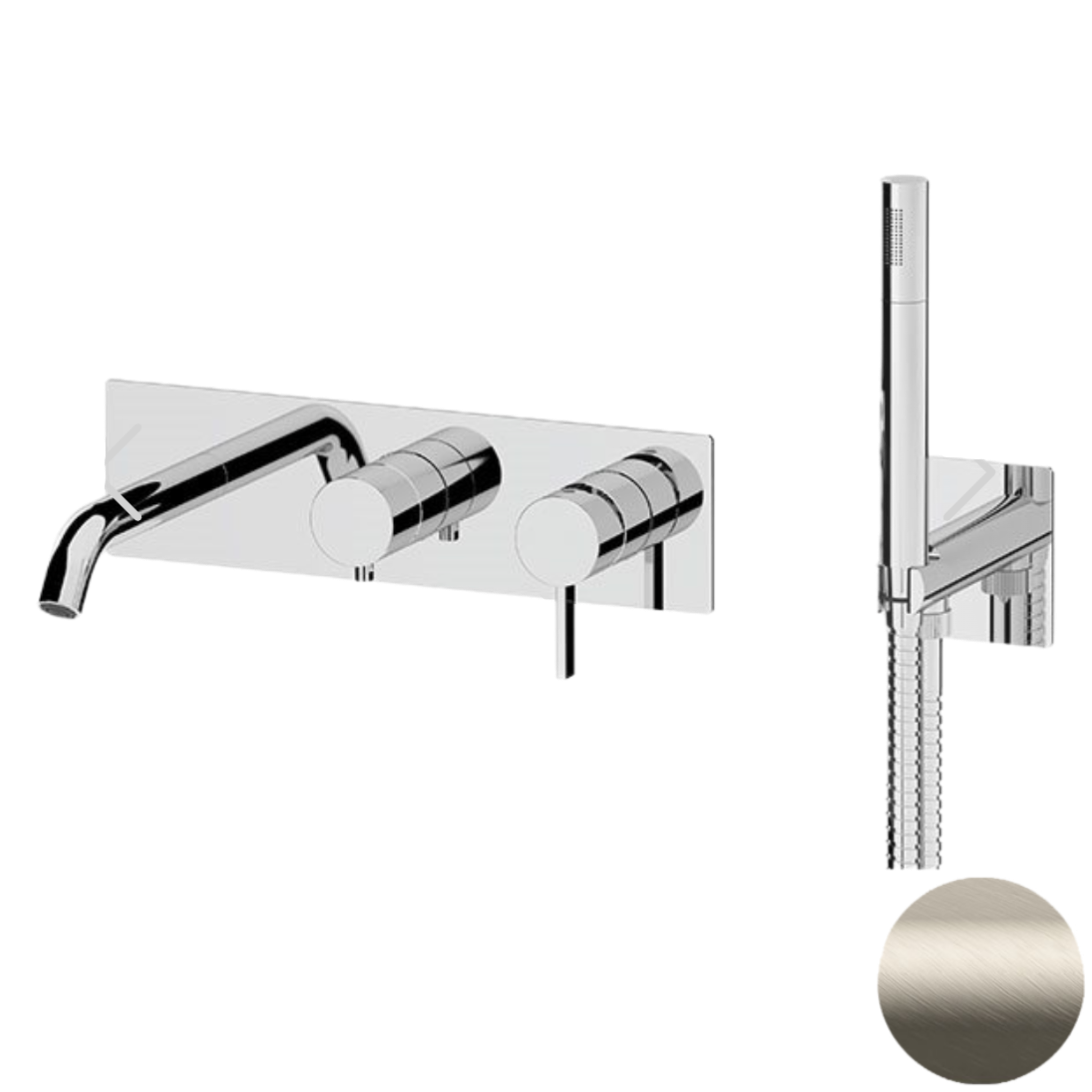 Смеситель для ванны Remer Metrica MC53D2XV, сталь