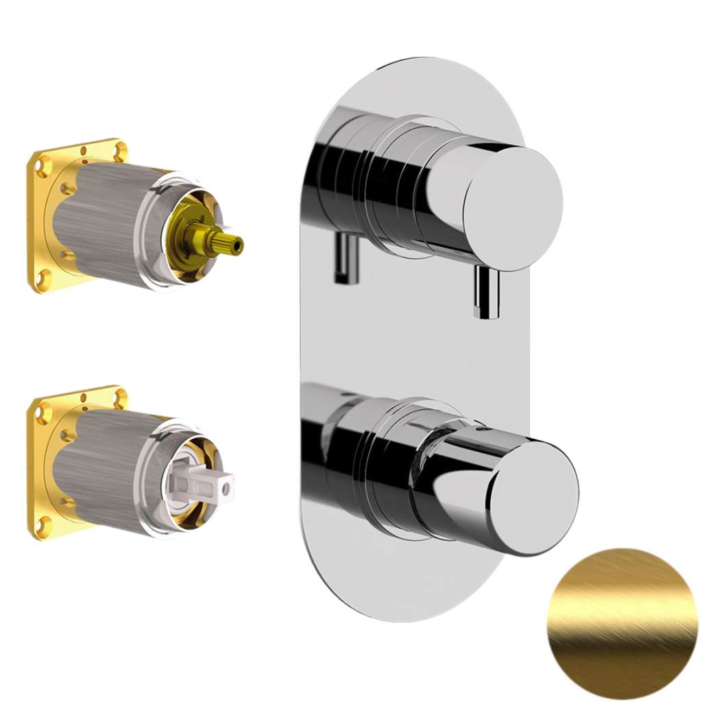 Смеситель для душа Daniel Trilogy TG612D2KBDP, золото брашированное